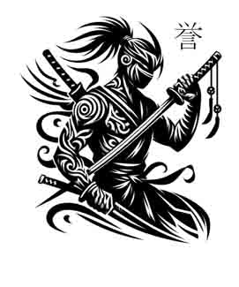 Samurai Ninja - Digital Art | PNG, JPEG & SVG | Instant Download for Apparel, Décor and Wall Art