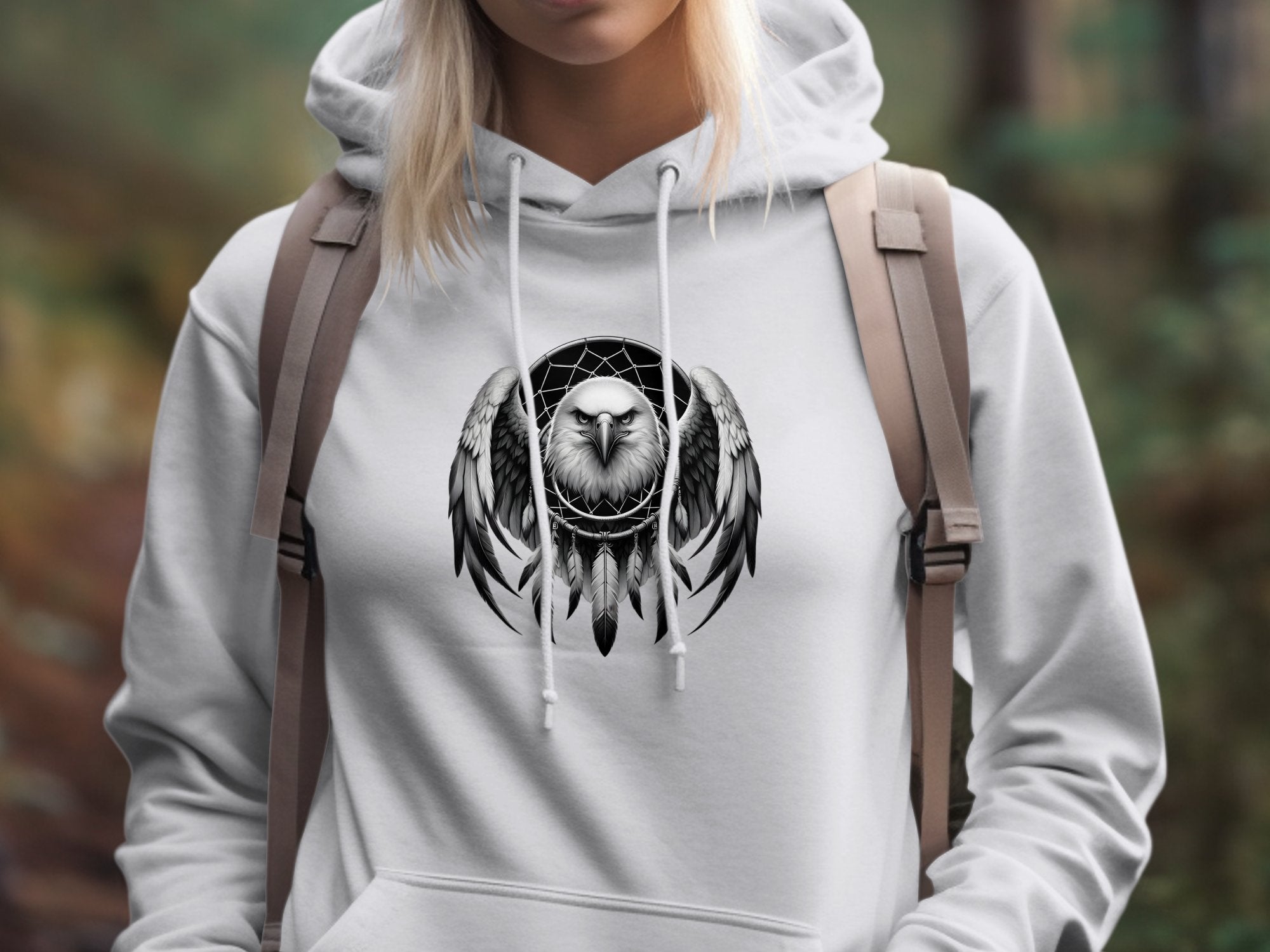 Dreamcatcher Eagle - Coloured Gildan Hoodie Realistic Native American Talisman Unisex Mythology Tee Graphic Design