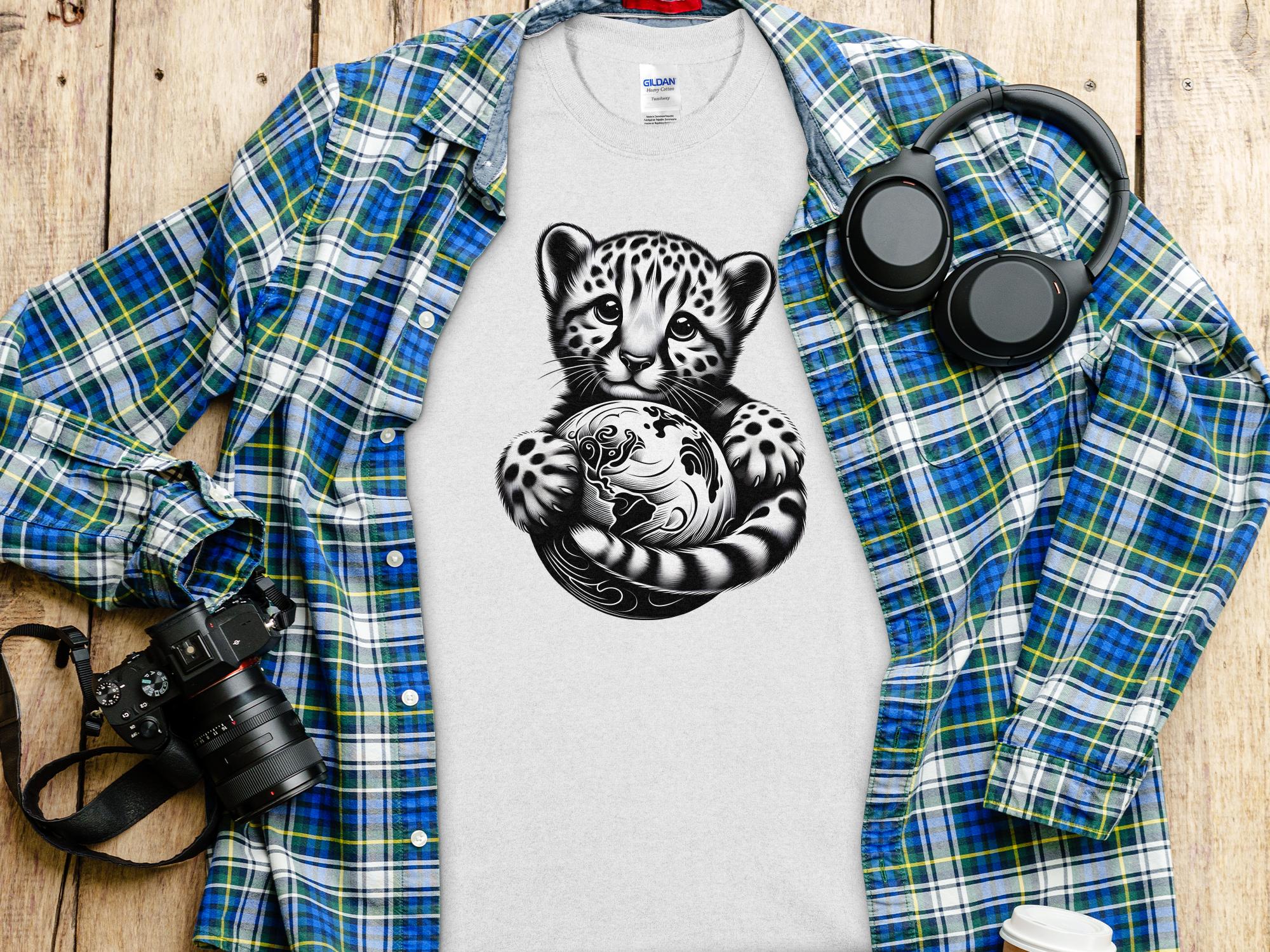 Cheetah World - Coloured Gildan T-Shirt Realistic Animal Talisman Unisex Cute Tee Graphic Design