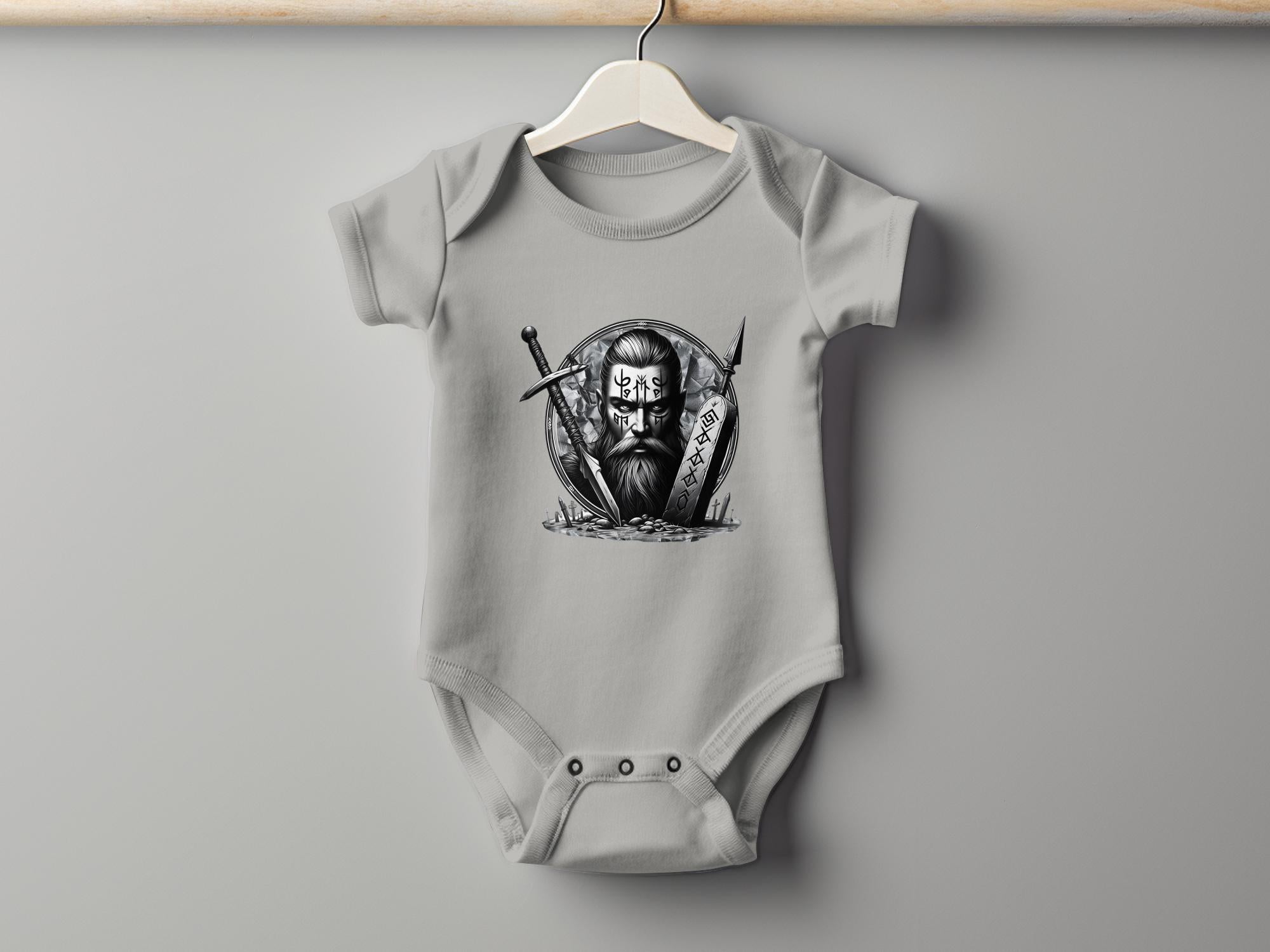 Viking Fortitude - Coloured Toddler Bodysuit Realistic Norse Talisman Unisex Valhalla Tee Graphic Design