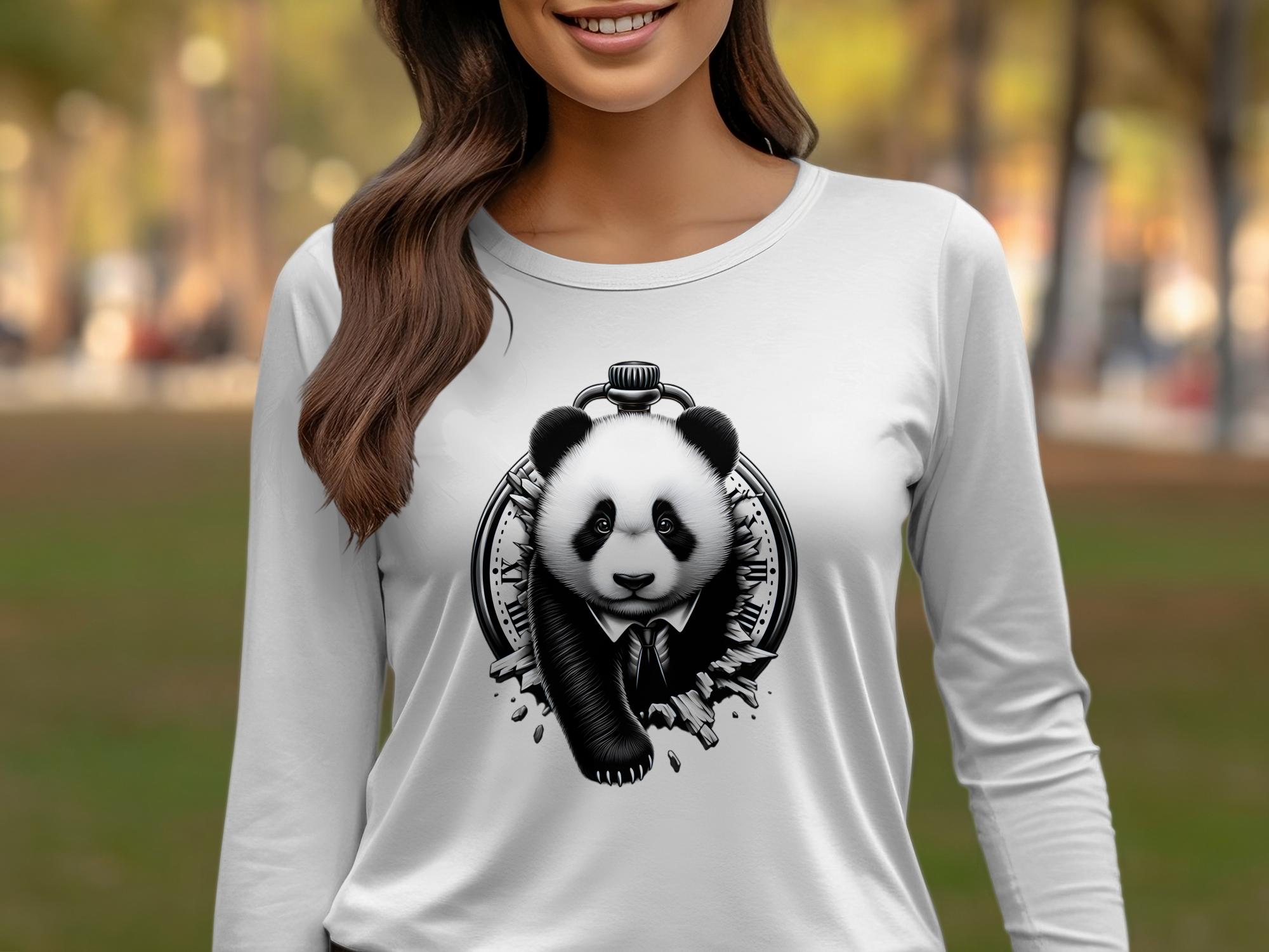 Panda - Coloured Gildan Long Sleeve Realistic Animal Talisman Unisex Cute Tee Graphic Design