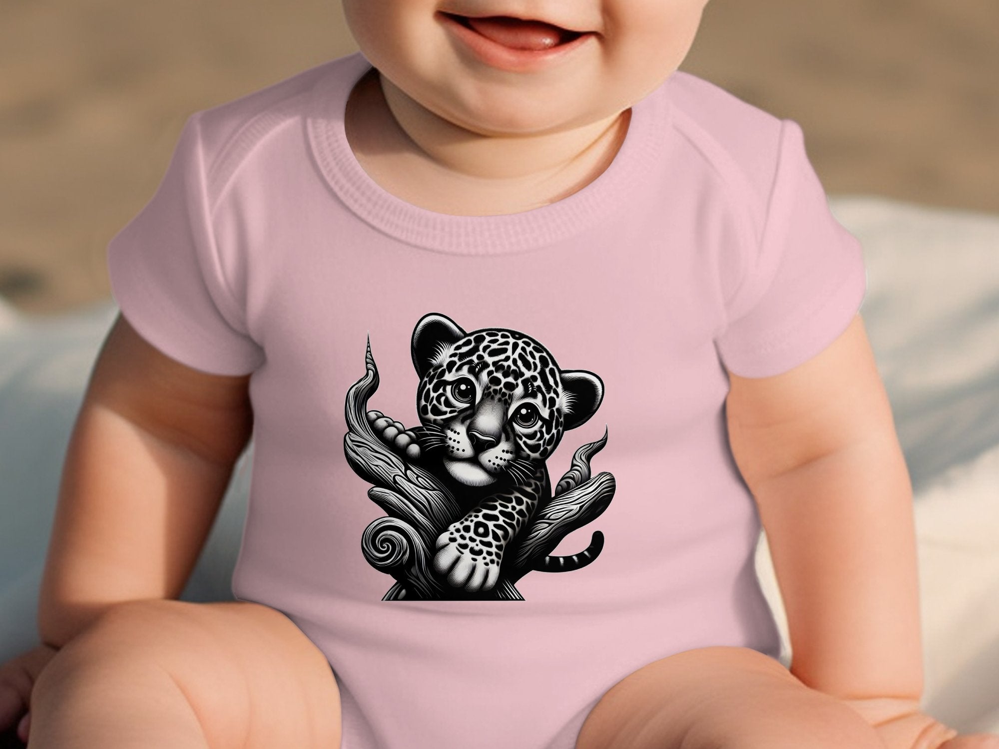 Leopard Bonsai - Coloured Toddler Bodysuit Realistic Animal Talisman Unisex Cute Tee Graphic Design