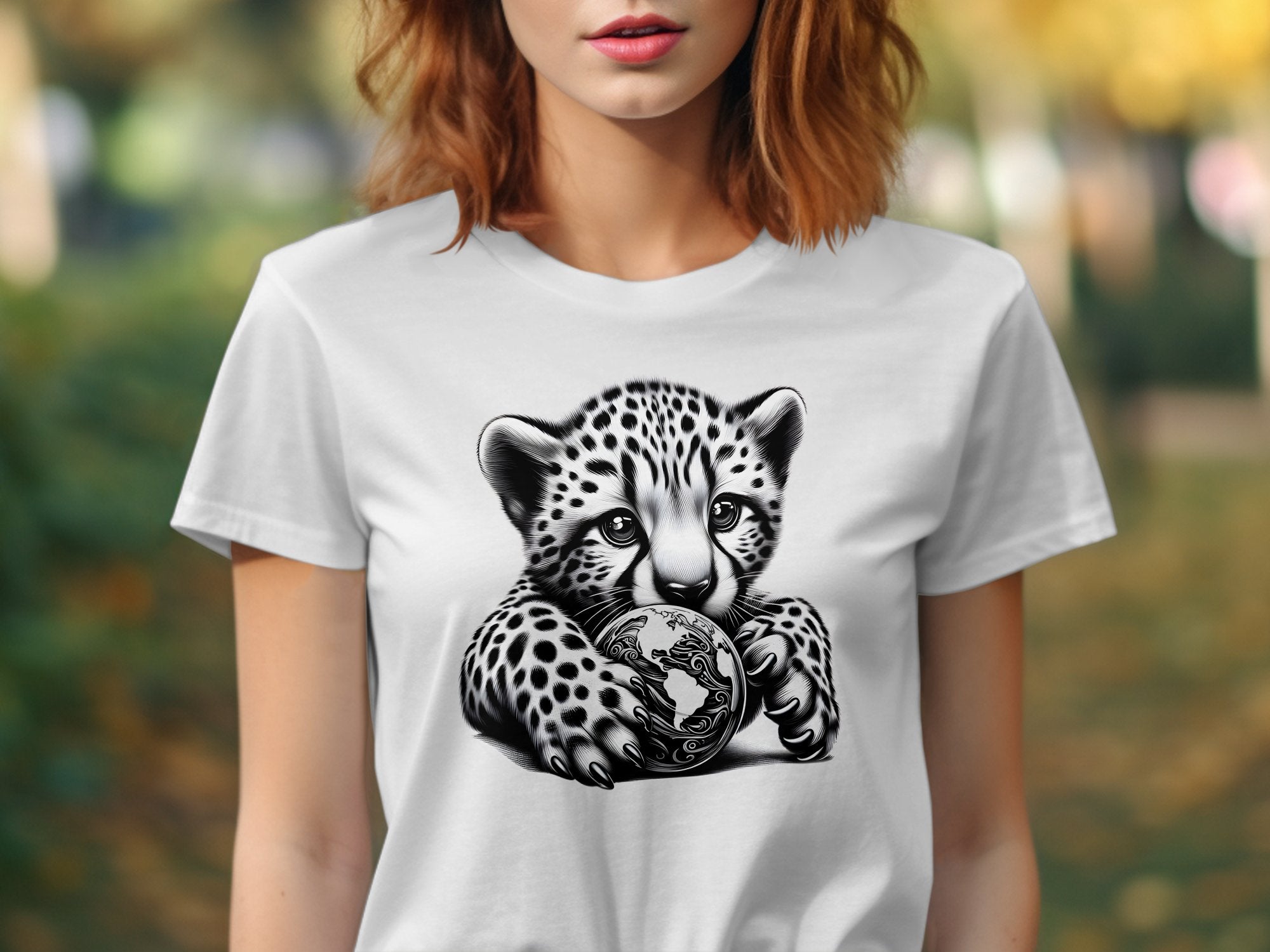 Cheetah World - Coloured Gildan T-Shirt Realistic Animal Talisman Unisex Cute Tee Graphic Design