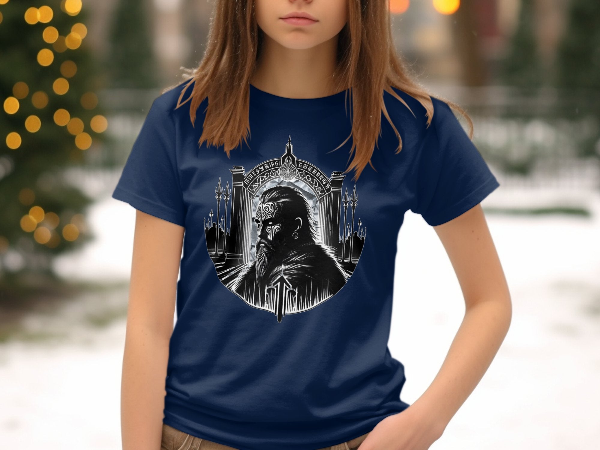 Viking Warrior - Coloured Gildan Kids T-Shirt Realistic Norse Talisman Unisex Valhalla Tee Graphic Design