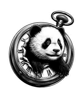 Panda in Time - Digital Art | PNG, JPEG & SVG | Instant Download for Apparel, Décor and Wall Art