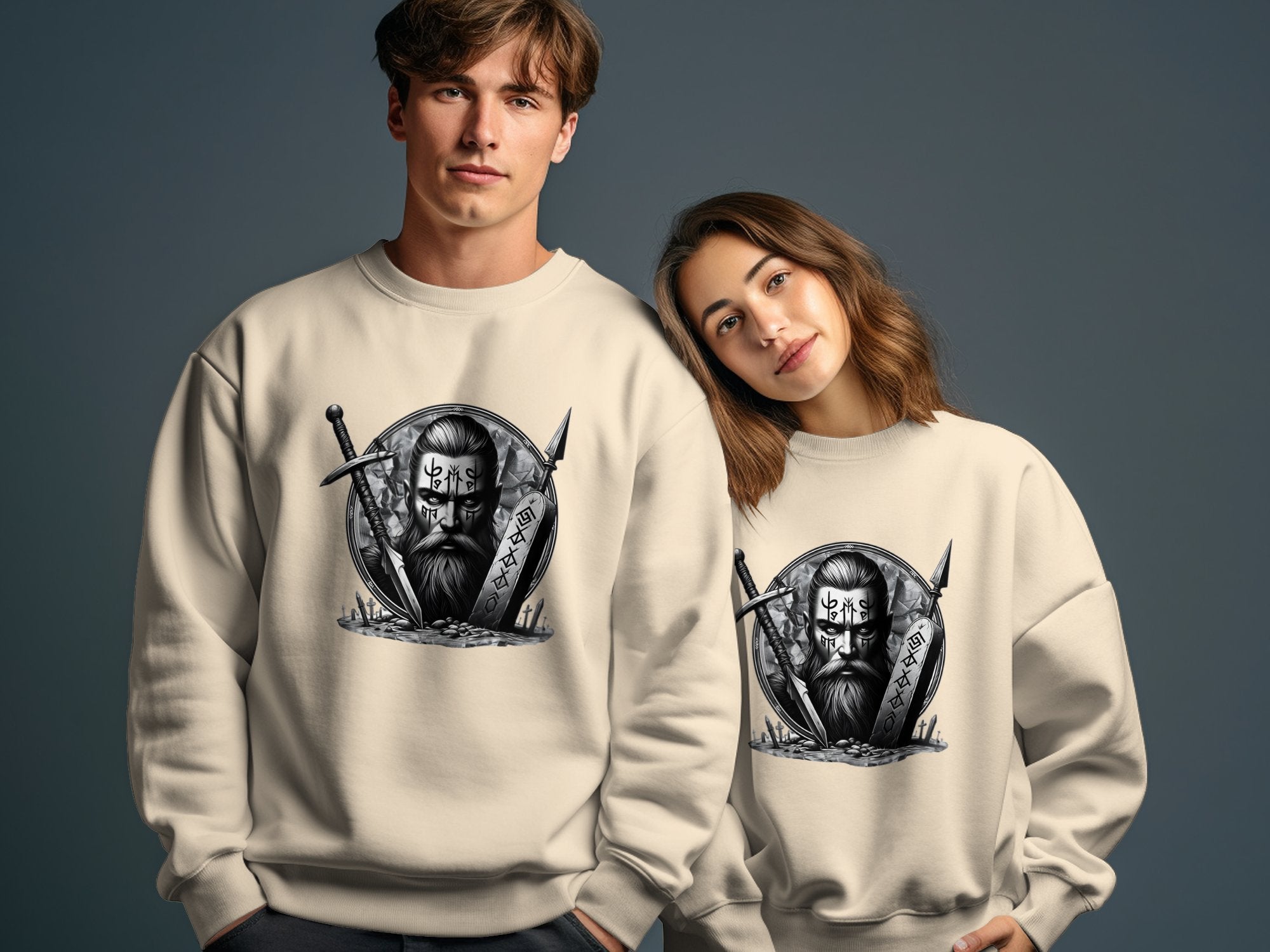 Viking Fortitude - Coloured Gildan Sweatshirt Realistic Norse Talisman Men Women Unisex Valhalla Tee Graphic Design