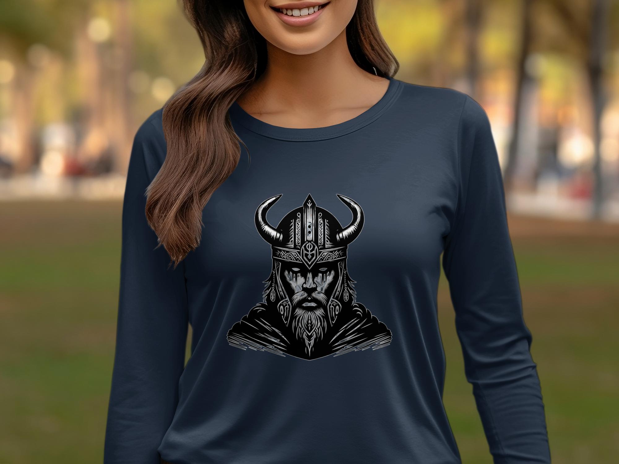 Viking Iron Will - Coloured Gildan Long Sleeve Realistic Norse Talisman Men Women Unisex Valhalla Tee Graphic Design