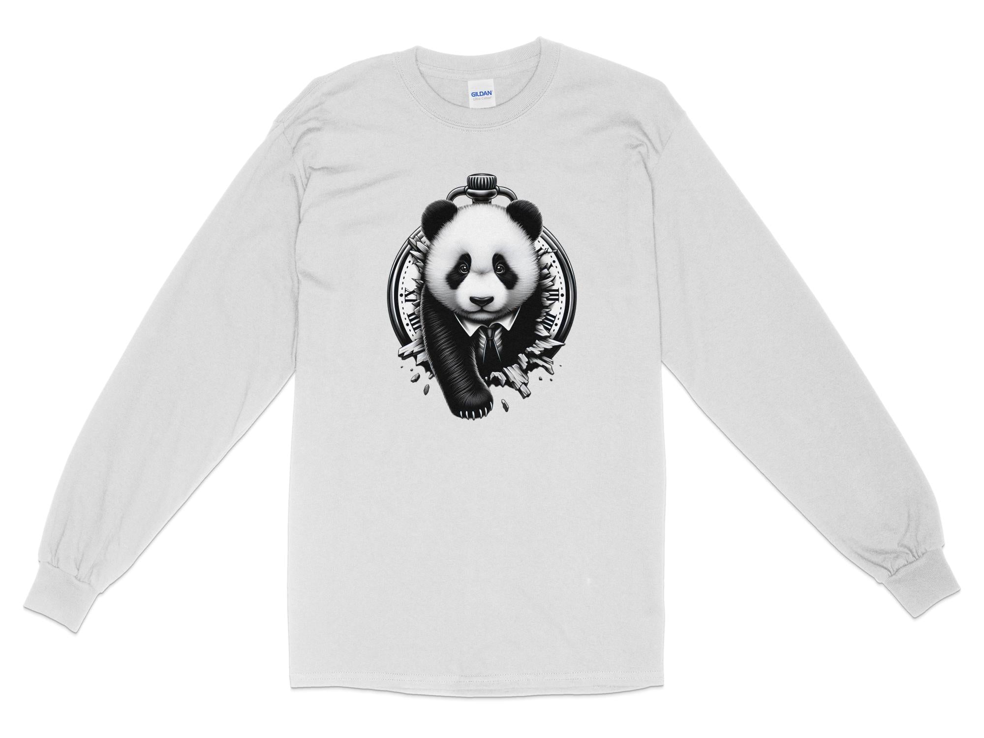 Panda - Coloured Gildan Long Sleeve Realistic Animal Talisman Unisex Cute Tee Graphic Design