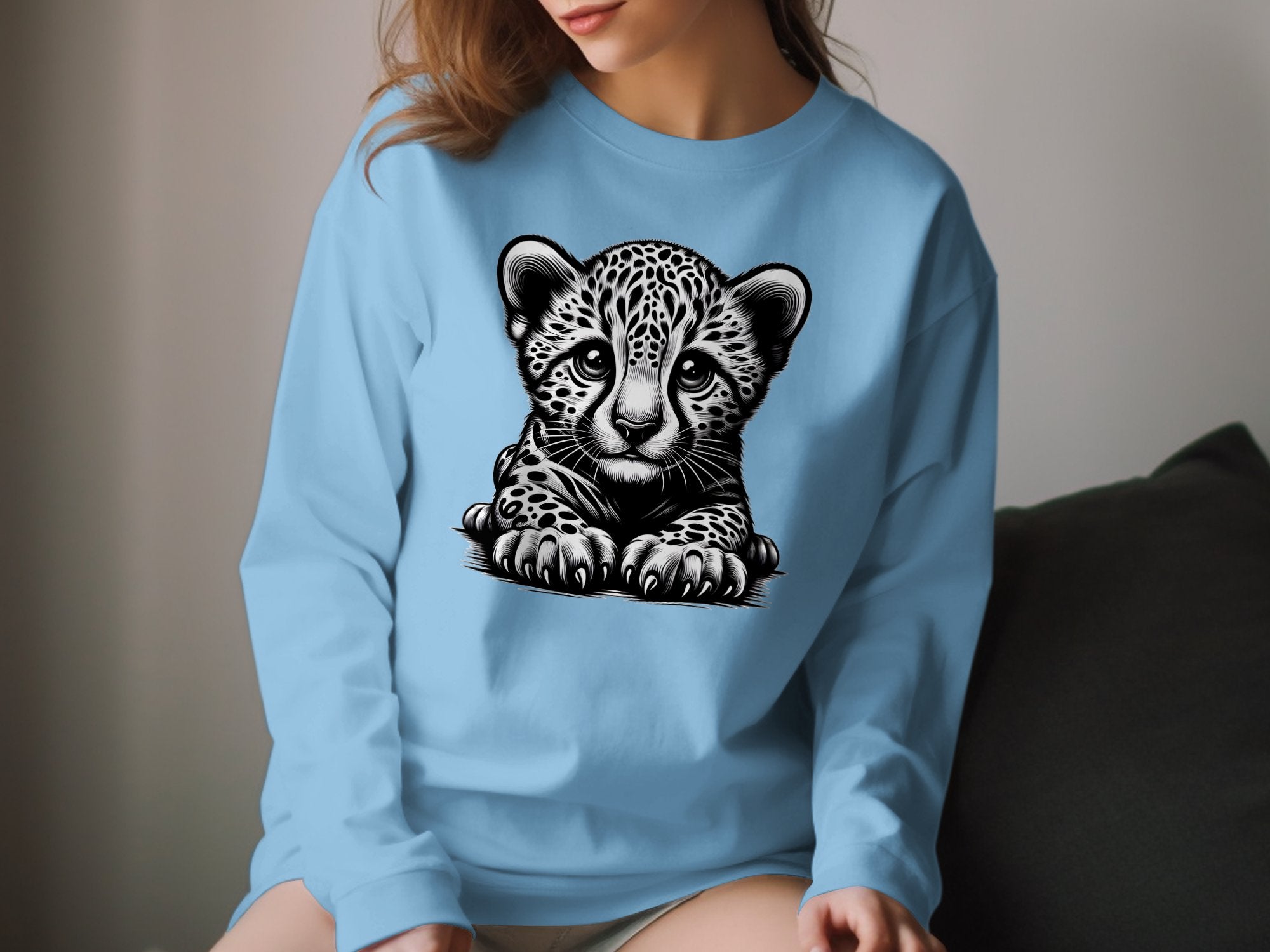 Cheetah World - Coloured Gildan Long Sleeve Realistic Animal Talisman Unisex Cute Tee Graphic Design