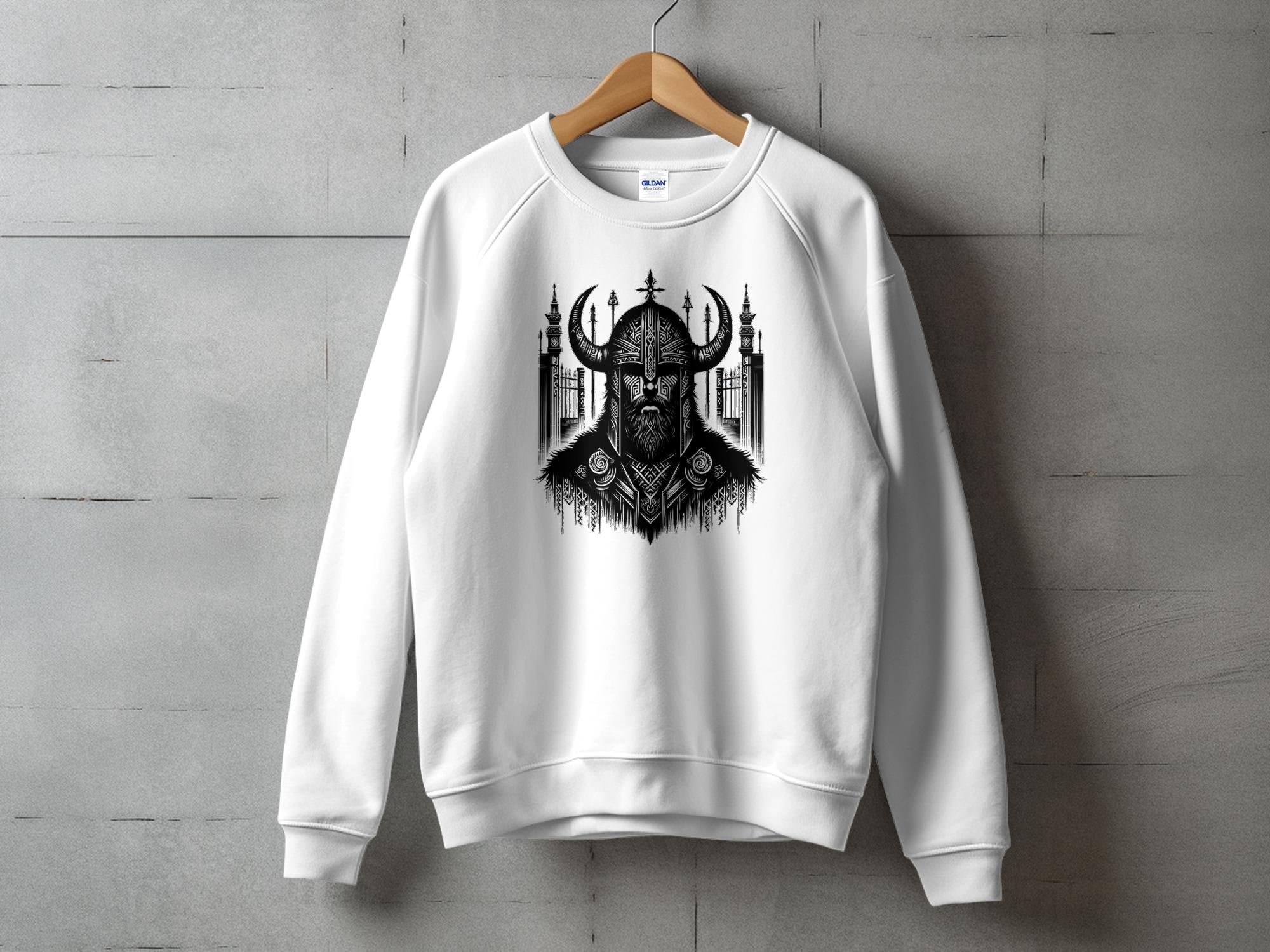 Viking Resolve - Coloured Gildan Sweatshirt Realistic Norse Talisman Men Women Unisex Valhalla Tee Graphic Design