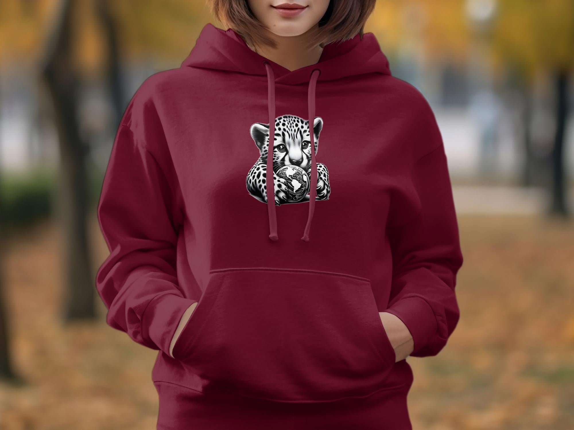 Cheetah World - Coloured Gildan Hoodie Realistic Animal Talisman Unisex Cute Tee Graphic Design