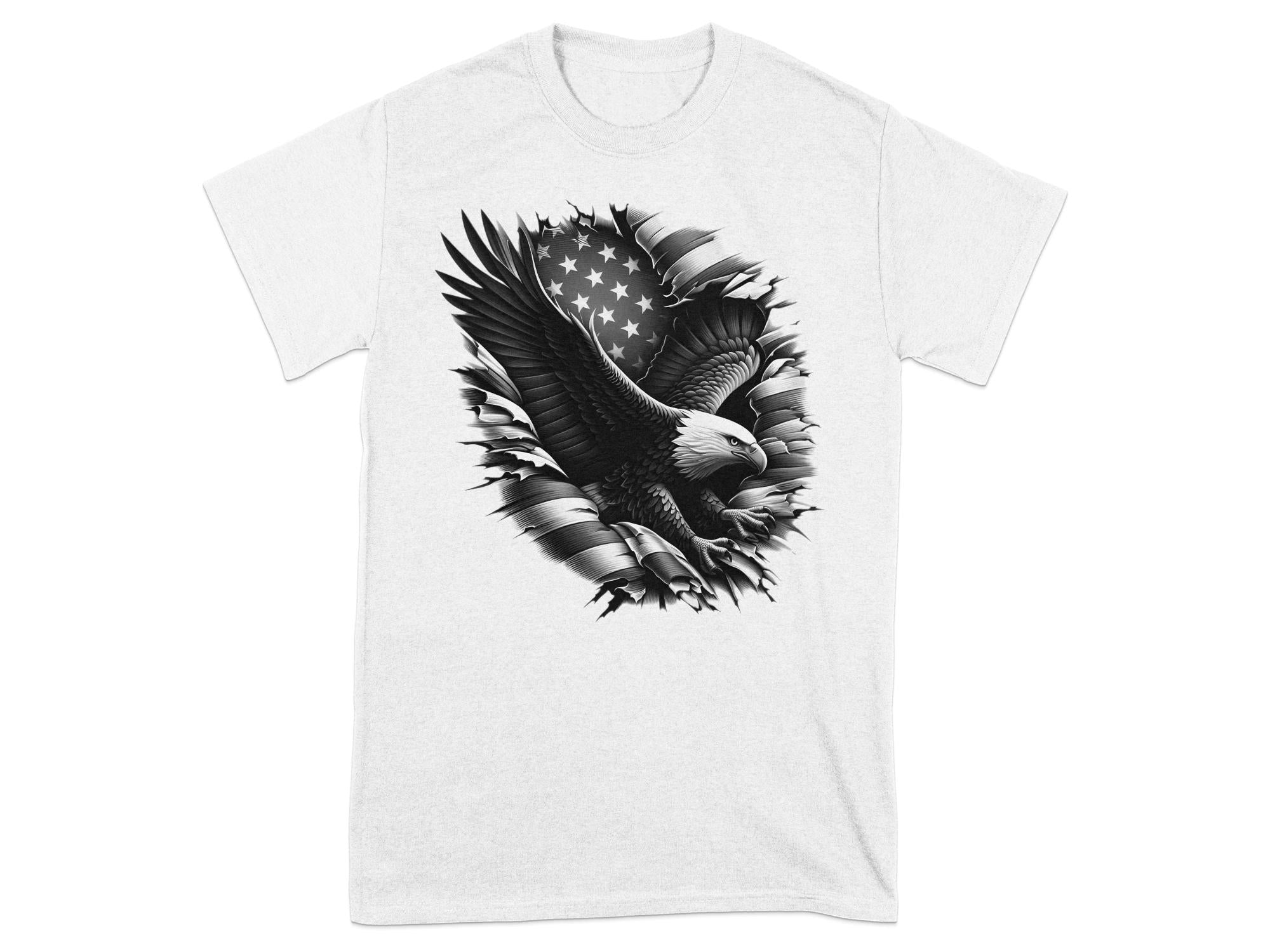 Eagle Patriot - Coloured Gildan T-Shirt Realistic Animal Talisman Unisex Tee Graphic Design