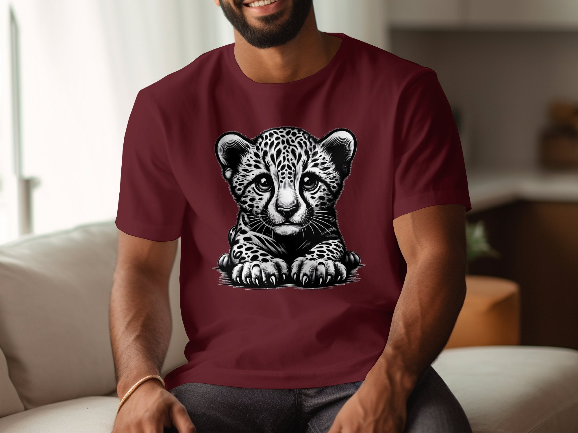 Cheetah World - Coloured Gildan T-Shirt Realistic Animal Talisman Unisex Cute Tee Graphic Design