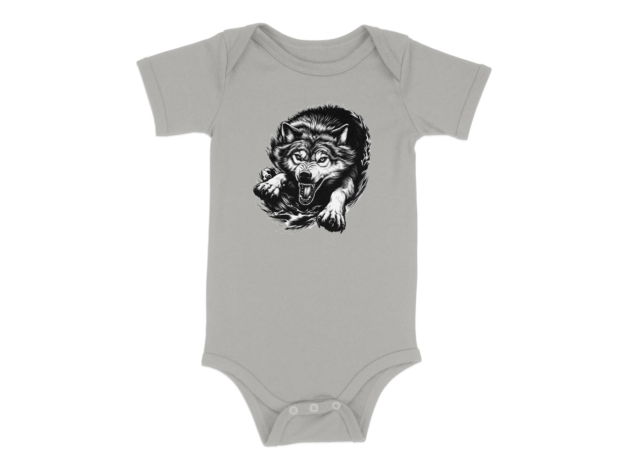 Wolf Tribal - Coloured Toddler Bodysuit Realistic Animal Talisman Unisex Tee Graphic Design