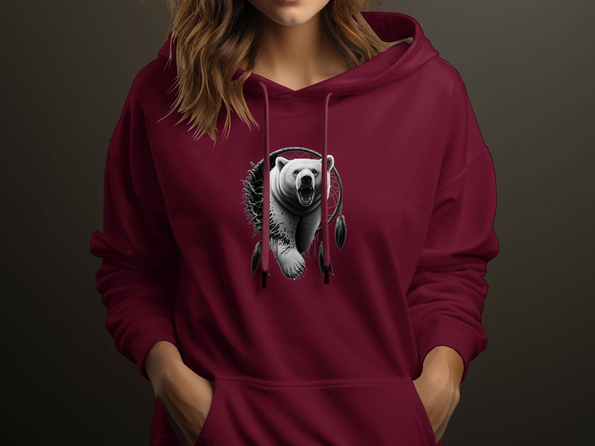 Dreamcatcher Bear - Coloured Gildan Hoodie Realistic Native American Talisman Unisex Mythology Tee Graphic Design