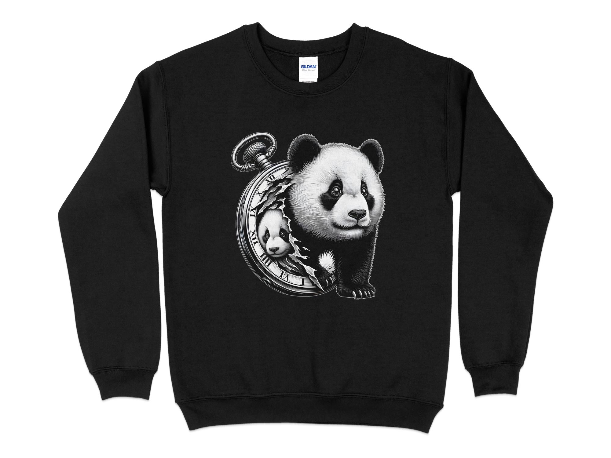 Panda - Coloured Gildan Sweatshirt Realistic Animal Talisman Unisex Cute Tee Graphic Design