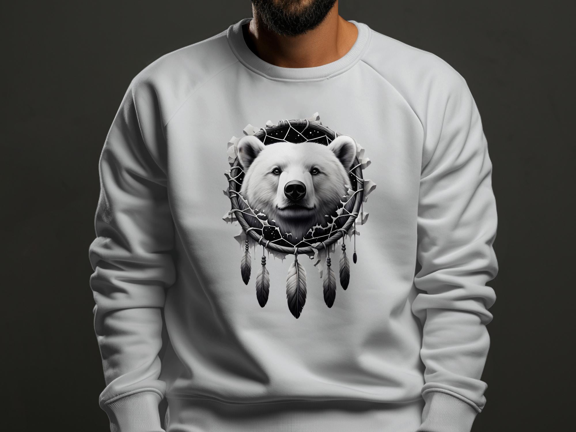 Dreamcatcher Bear - Coloured Gildan Sweatshirt Realistic Native American Talisman Unisex Mythology Tee Graphic Design