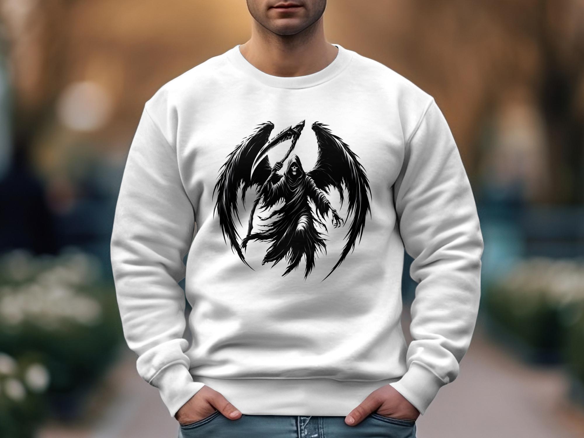 Grim Reaper - Black White Gildan Sweatshirt Commemorative Talisman Unisex Tee Graphic Design