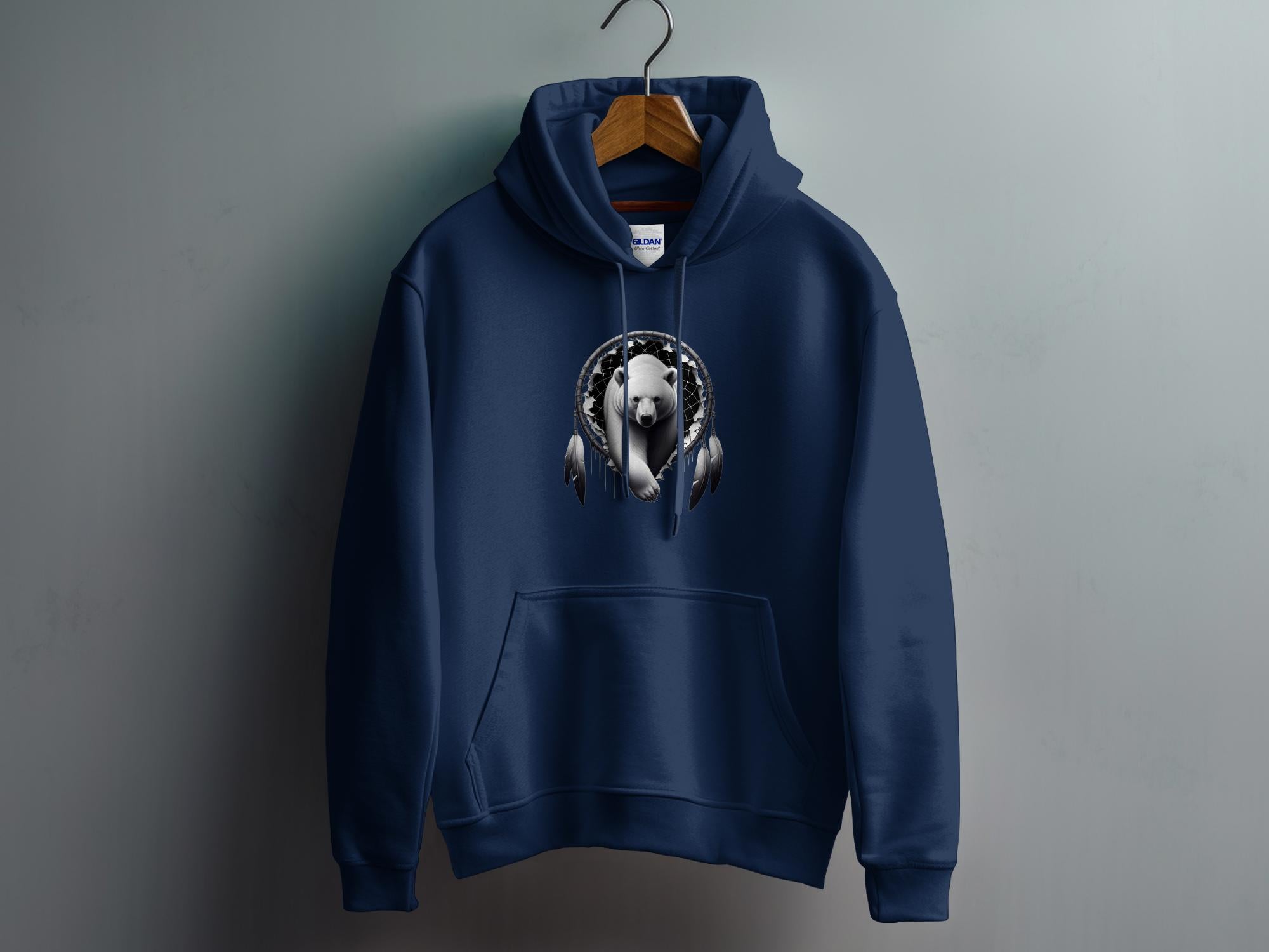 Dreamcatcher Bear - Coloured Gildan Hoodie Realistic Native American Talisman Unisex Mythology Tee Graphic Design