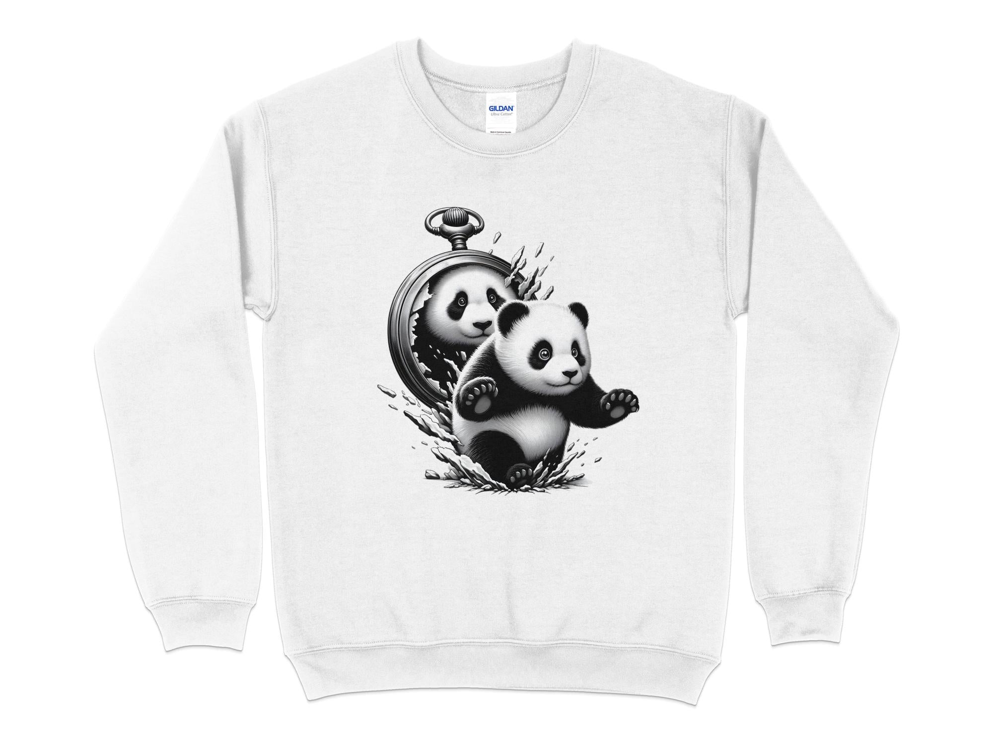 Panda - Coloured Gildan Sweatshirt Realistic Animal Talisman Unisex Cute Tee Graphic Design