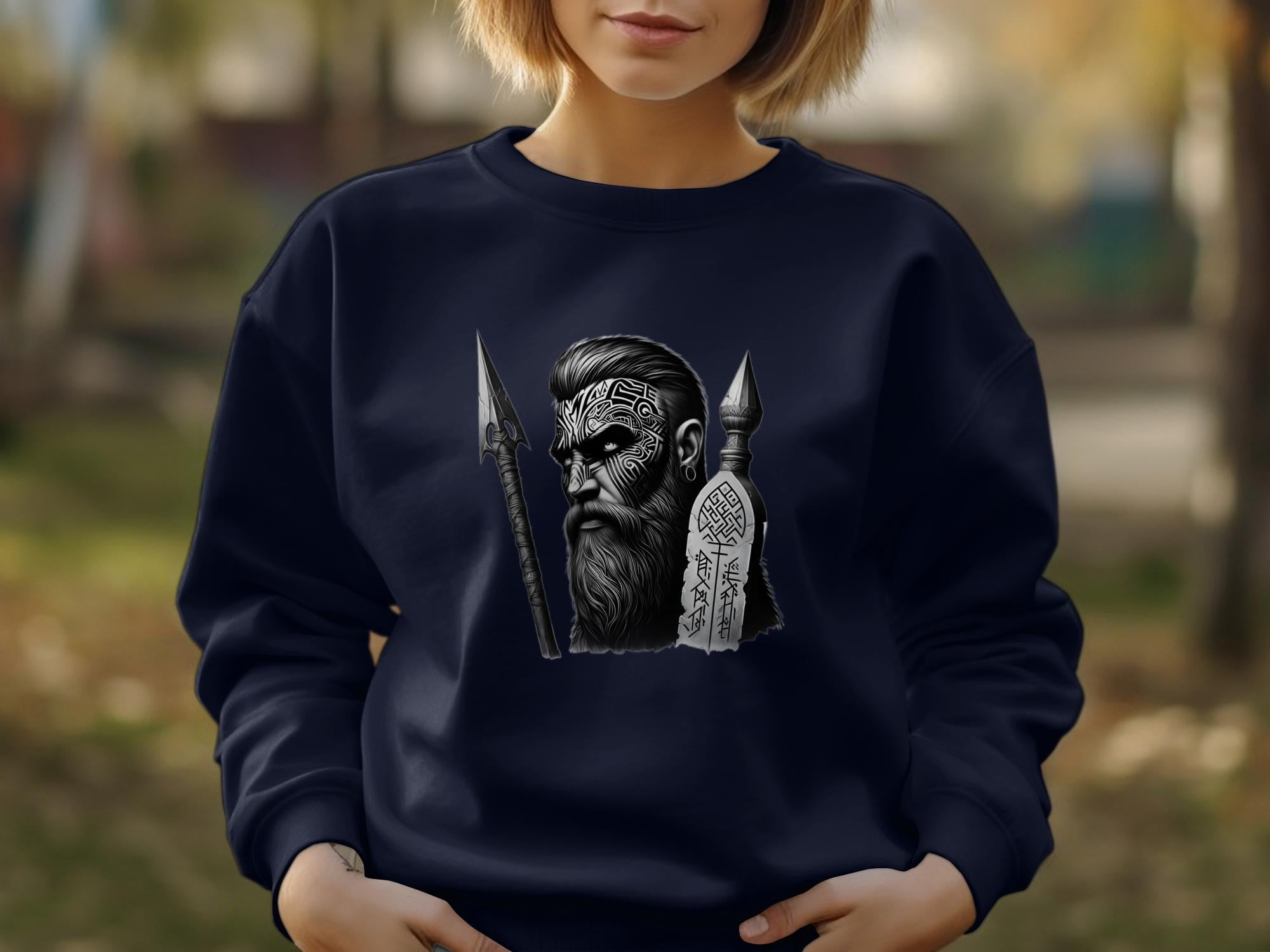 Viking Tenacity - Coloured Gildan Sweatshirt Realistic Norse Talisman Men Women Unisex Valhalla Tee Graphic Design