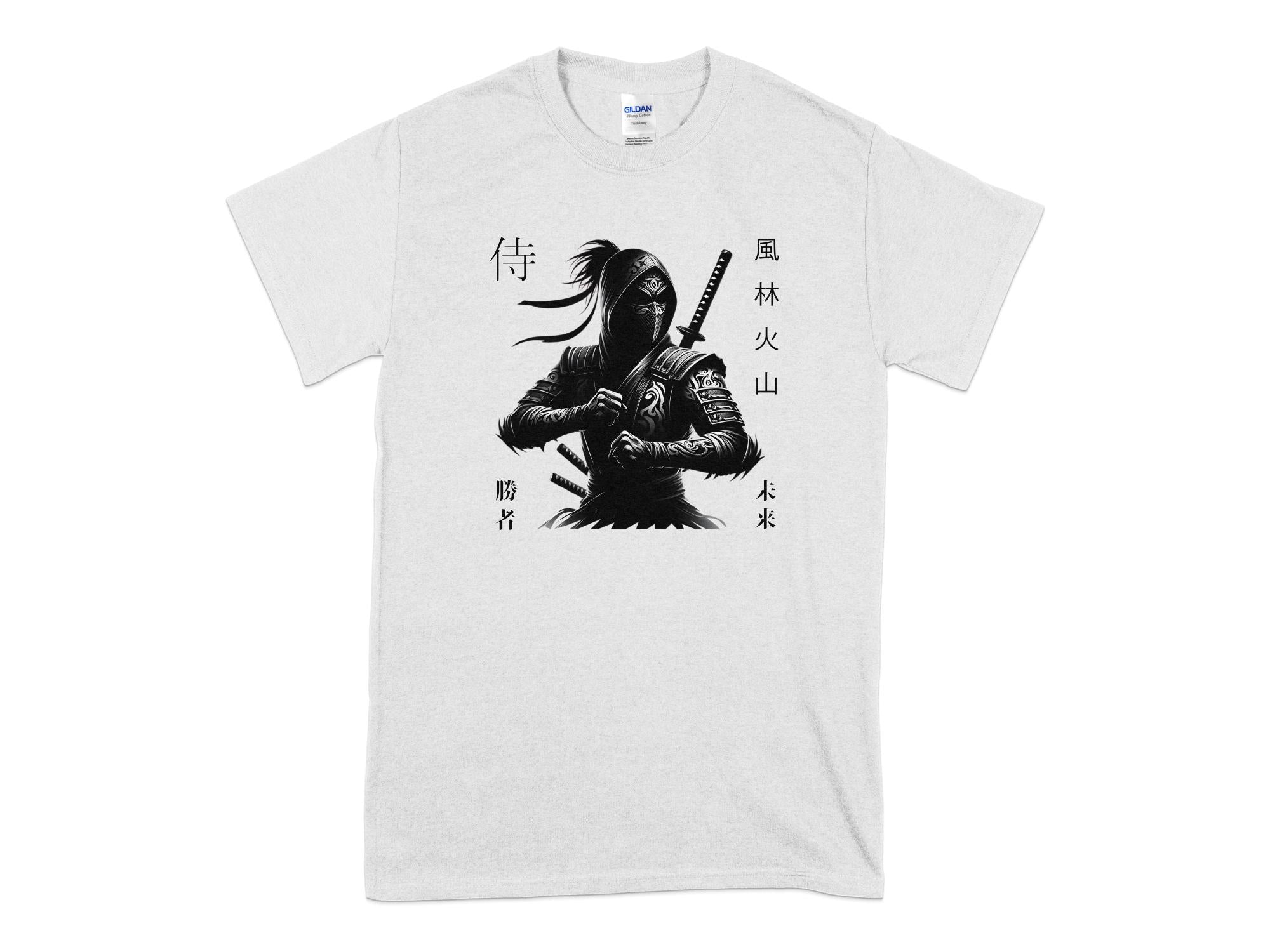 Samurai Ninja - Coloured Gildan T-Shirt Japanese Talisman Unisex Cultural Symbolic Graphic Design