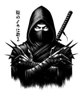 Samurai Ninja - Digital Art | PNG, JPEG & SVG | Instant Download for Apparel, Décor and Wall Art