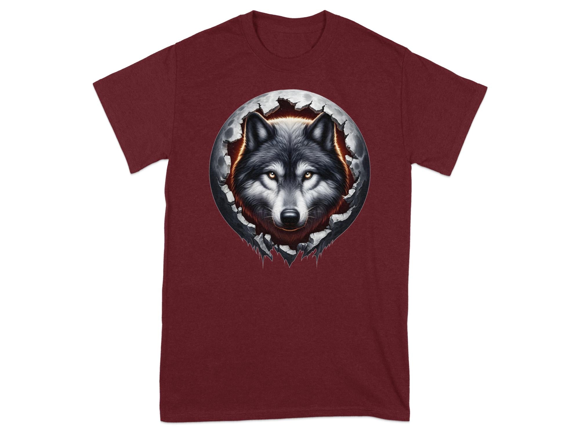 Moon Wolf - T-Shirt Realistic Full Colour Animal Talisman Unisex Mythology Tee Gildan Graphic Design