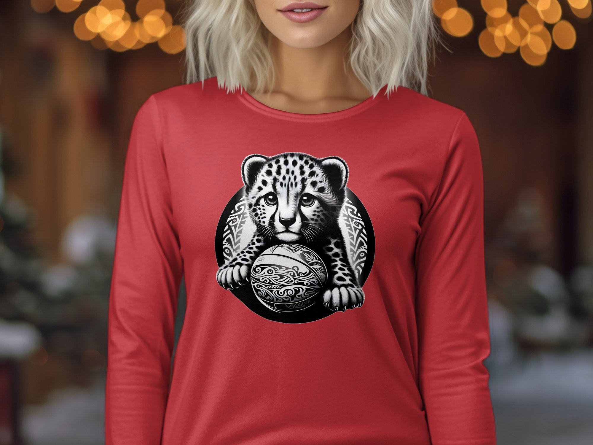 Cheetah World - Coloured Gildan Long Sleeve Realistic Animal Talisman Unisex Cute Tee Graphic Design