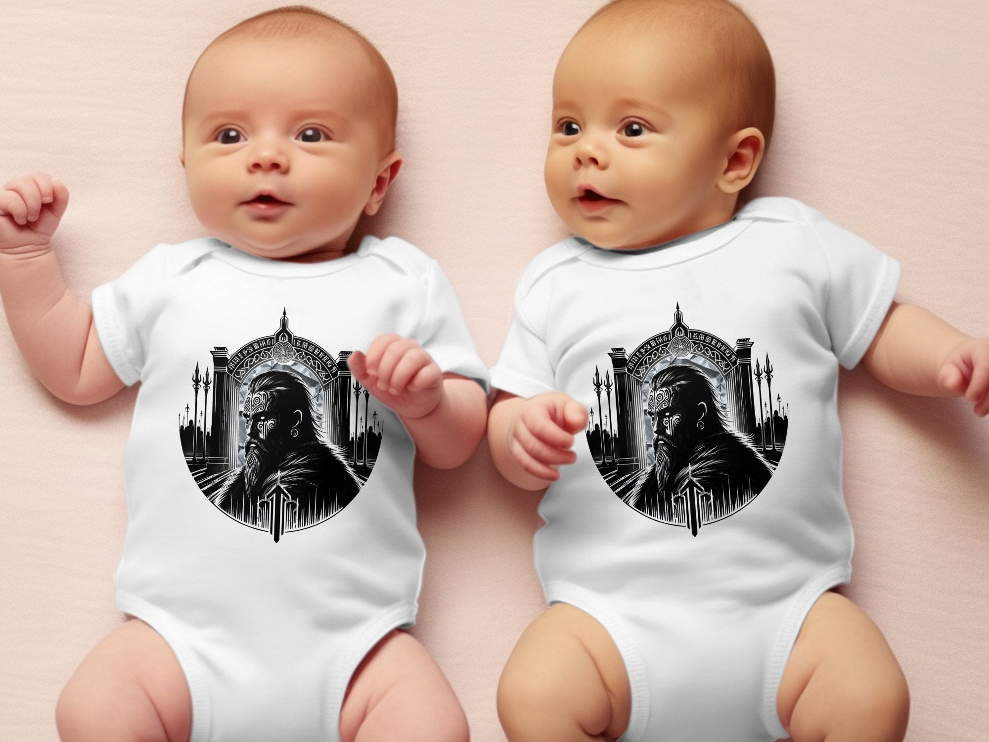 Viking Warrior - Coloured Toddler Bodysuit Realistic Norse Talisman Unisex Valhalla Tee Graphic Design