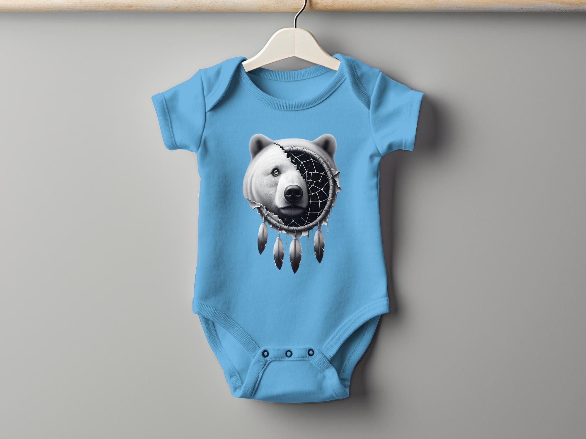 Dreamcatcher Bear - Coloured Toddler Bodysuit Realistic Native American Talisman Unisex Mythology Tee Graphic Design