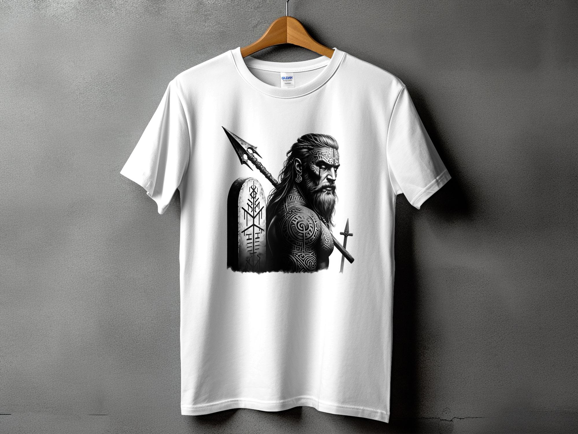 Viking Heroism - Coloured Gildan T Shirt Realistic Norse Talisman Men Women Unisex Valhalla Tee Graphic Design