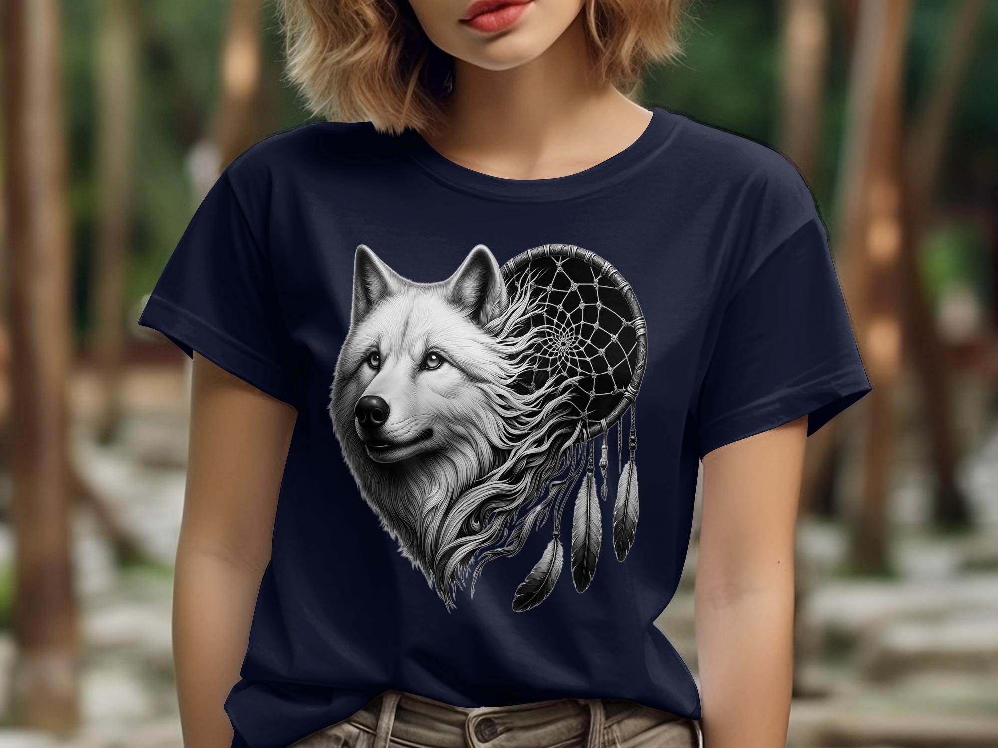 Dreamcatcher Wolf - Coloured Gildan T-Shirt Realistic Native American Talisman Unisex Mythology Tee Graphic Design