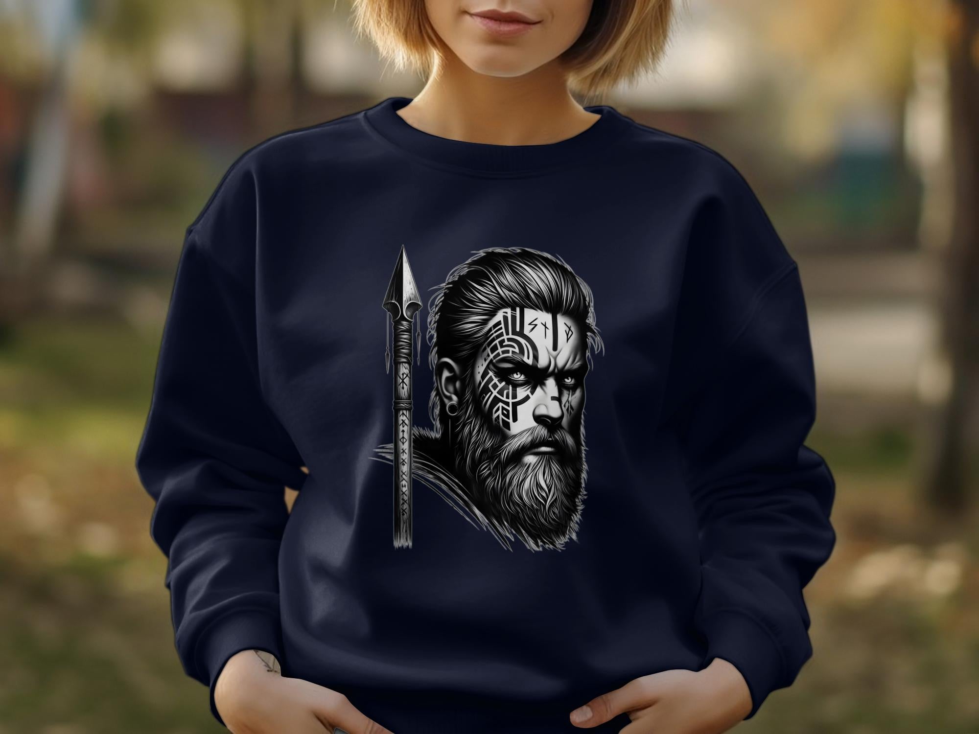 Viking Protector - Coloured Gildan Sweatshirt Realistic Norse Talisman Men Women Unisex Valhalla Tee Graphic Design