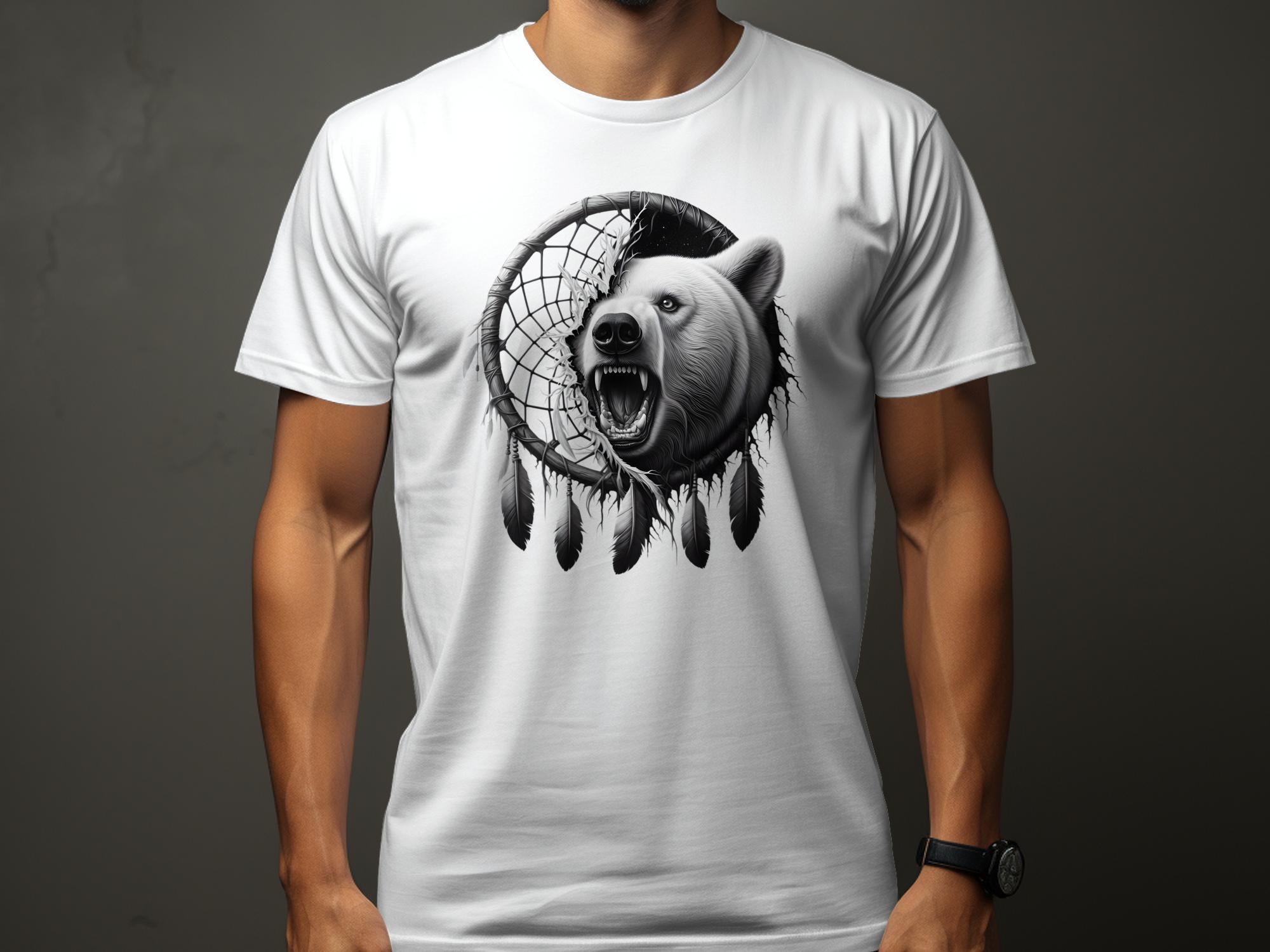 Dreamcatcher Bear - Coloured Gildan T-Shirt Realistic Native American Talisman Unisex Mythology Tee Graphic Design