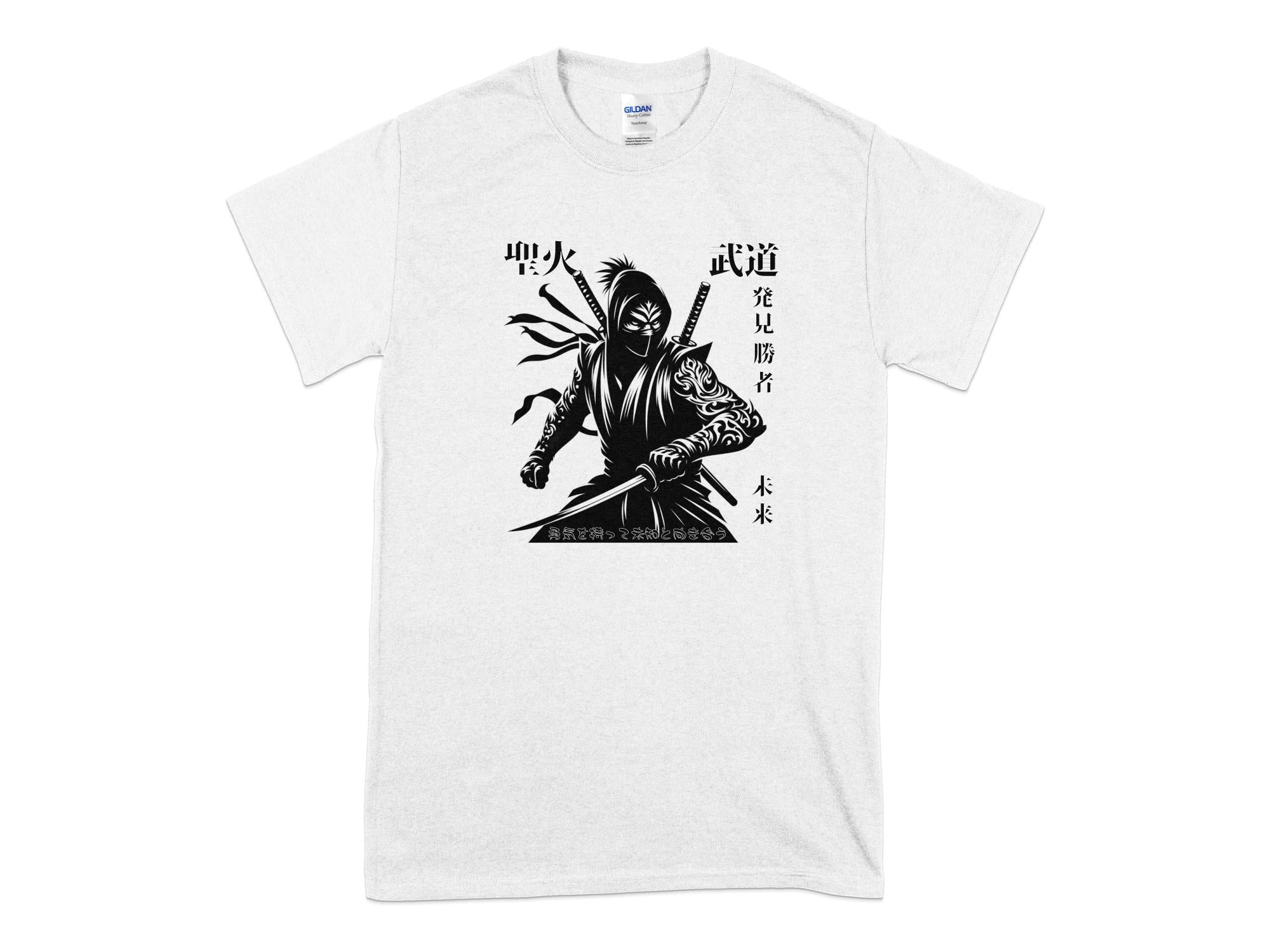 Samurai Ninja - Coloured Gildan T-Shirt Japanese Talisman Unisex Cultural Symbolic Graphic Design