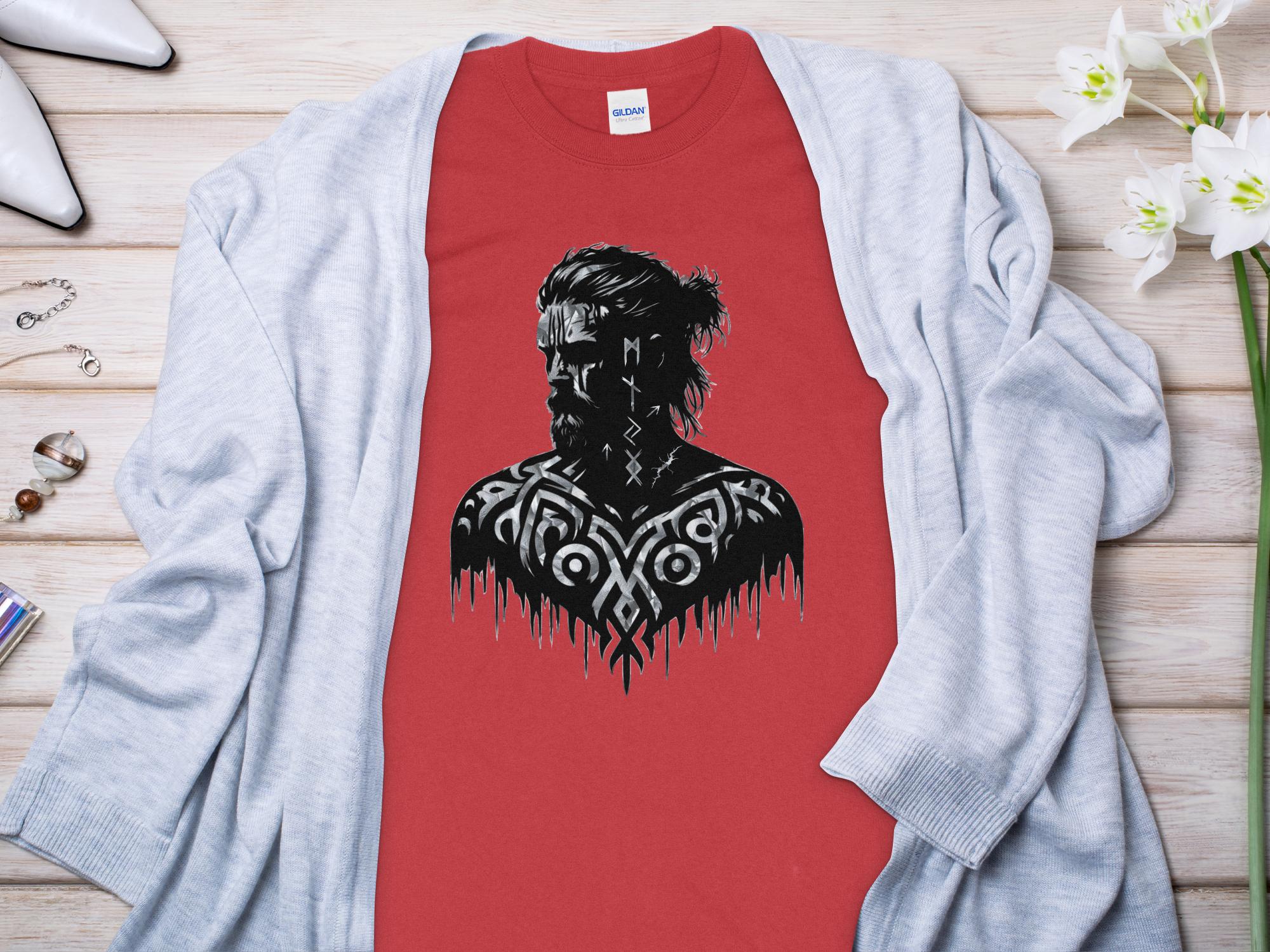 Viking Reflection - Coloured Gildan Long Sleeve  Norse Talisman Men Women Unisex Valhalla Tee