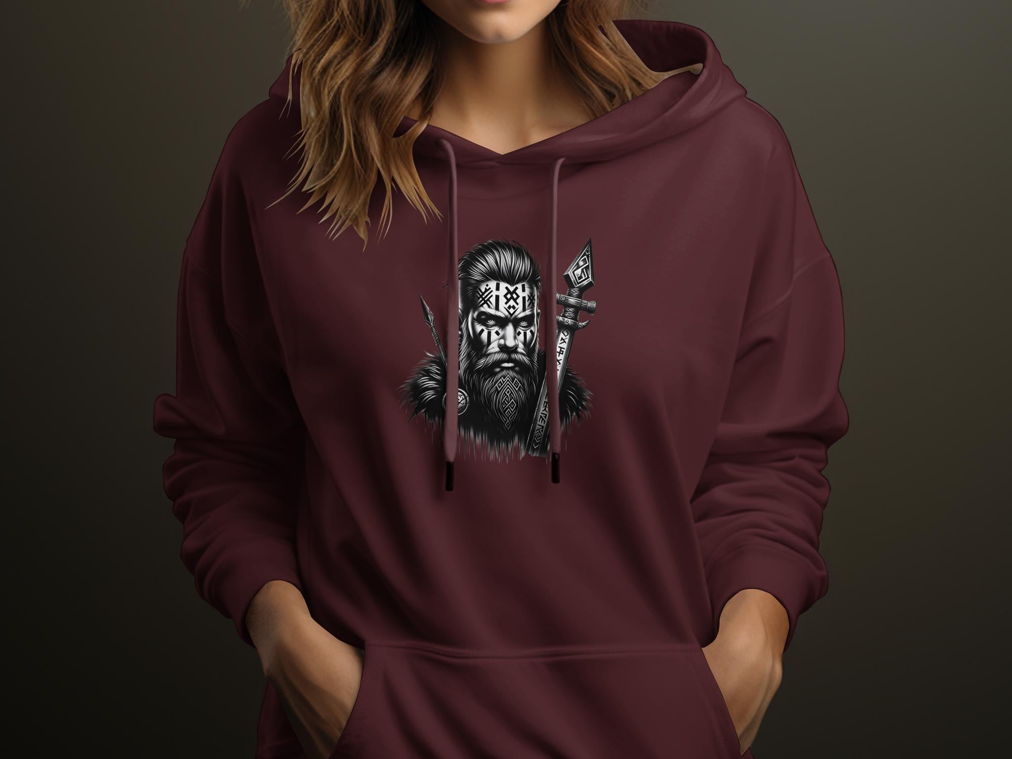 Viking Stoic - Coloured Gildan Hoodie Realistic Norse Talisman Men Women Unisex Valhalla Tee Graphic Design