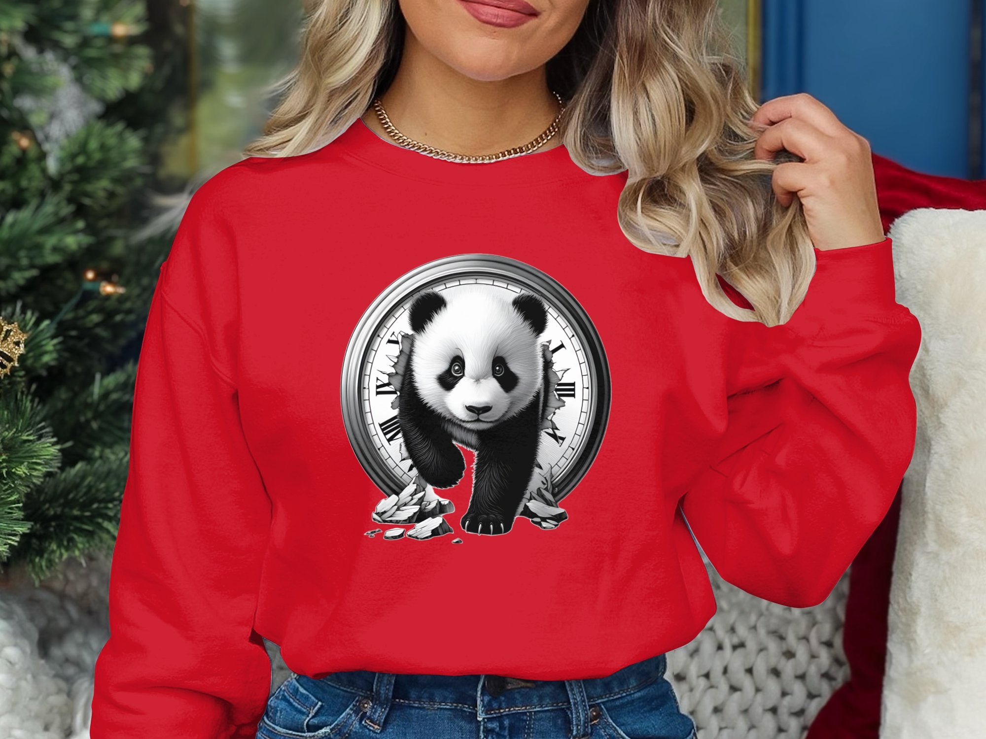 Panda - Coloured Gildan Sweatshirt Realistic Animal Talisman Unisex Cute Tee Graphic Design