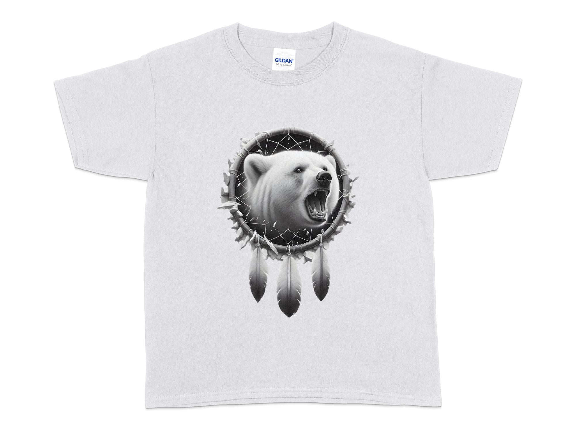 Dreamcatcher Bear - Coloured Gildan Kids T Shirt Realistic Native American Talisman Unisex Mythology Tee Graphic Design