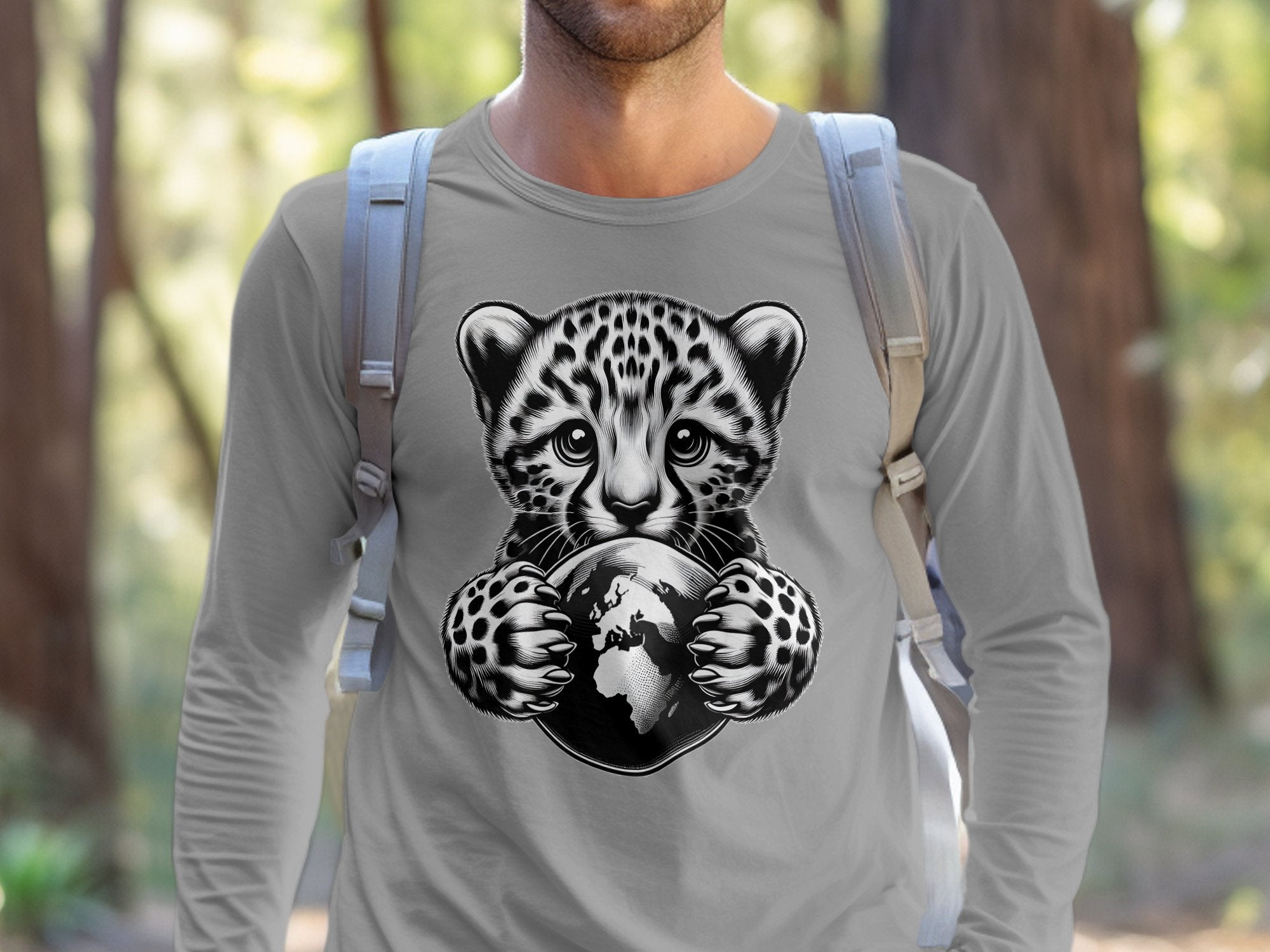 Cheetah World - Coloured Gildan Long Sleeve Realistic Animal Talisman Unisex Cute Tee Graphic Design