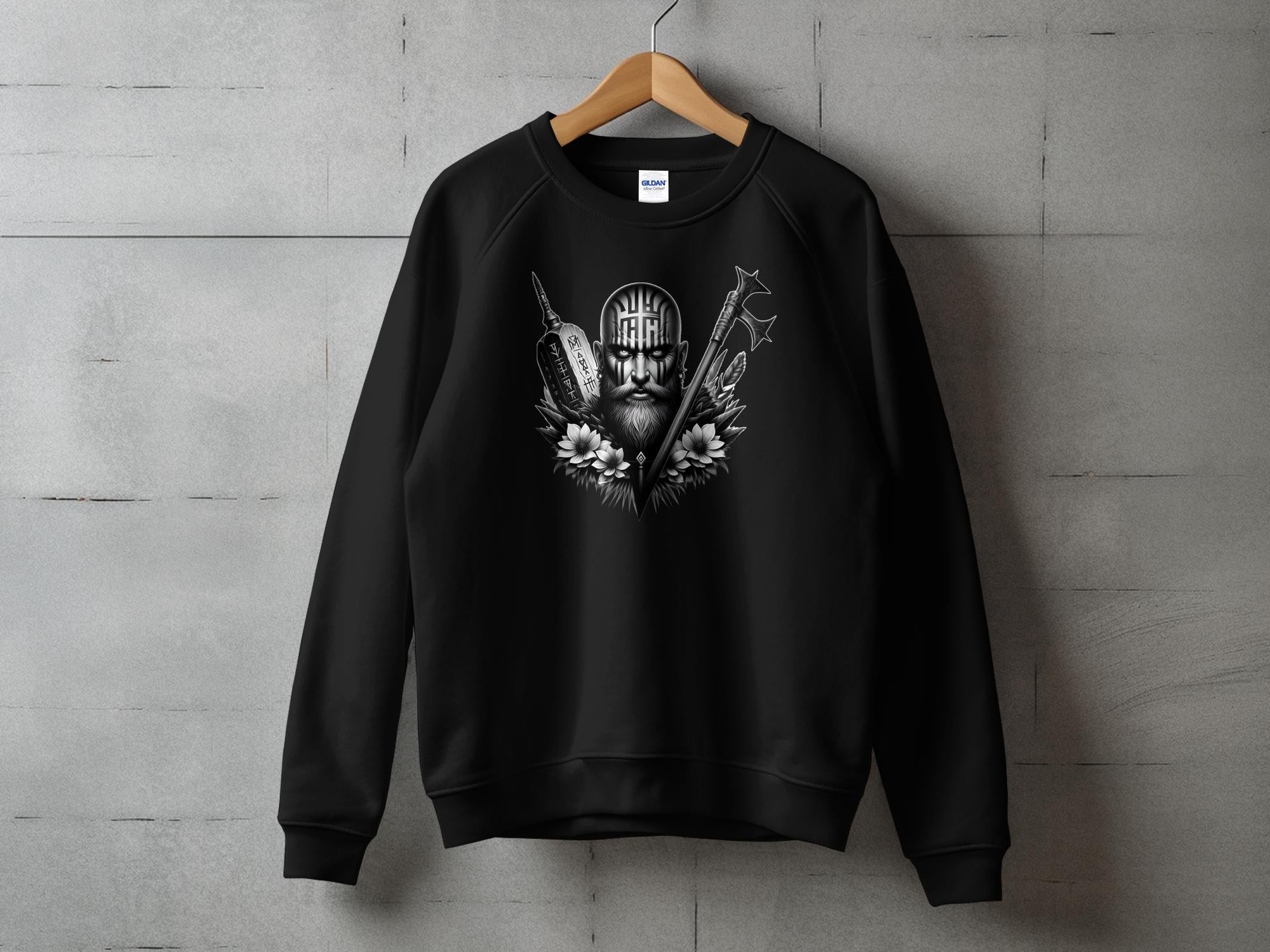 Viking Vigor - Coloured Gildan Sweatshirt Realistic Norse Talisman Men Women Unisex Valhalla Tee Graphic Design