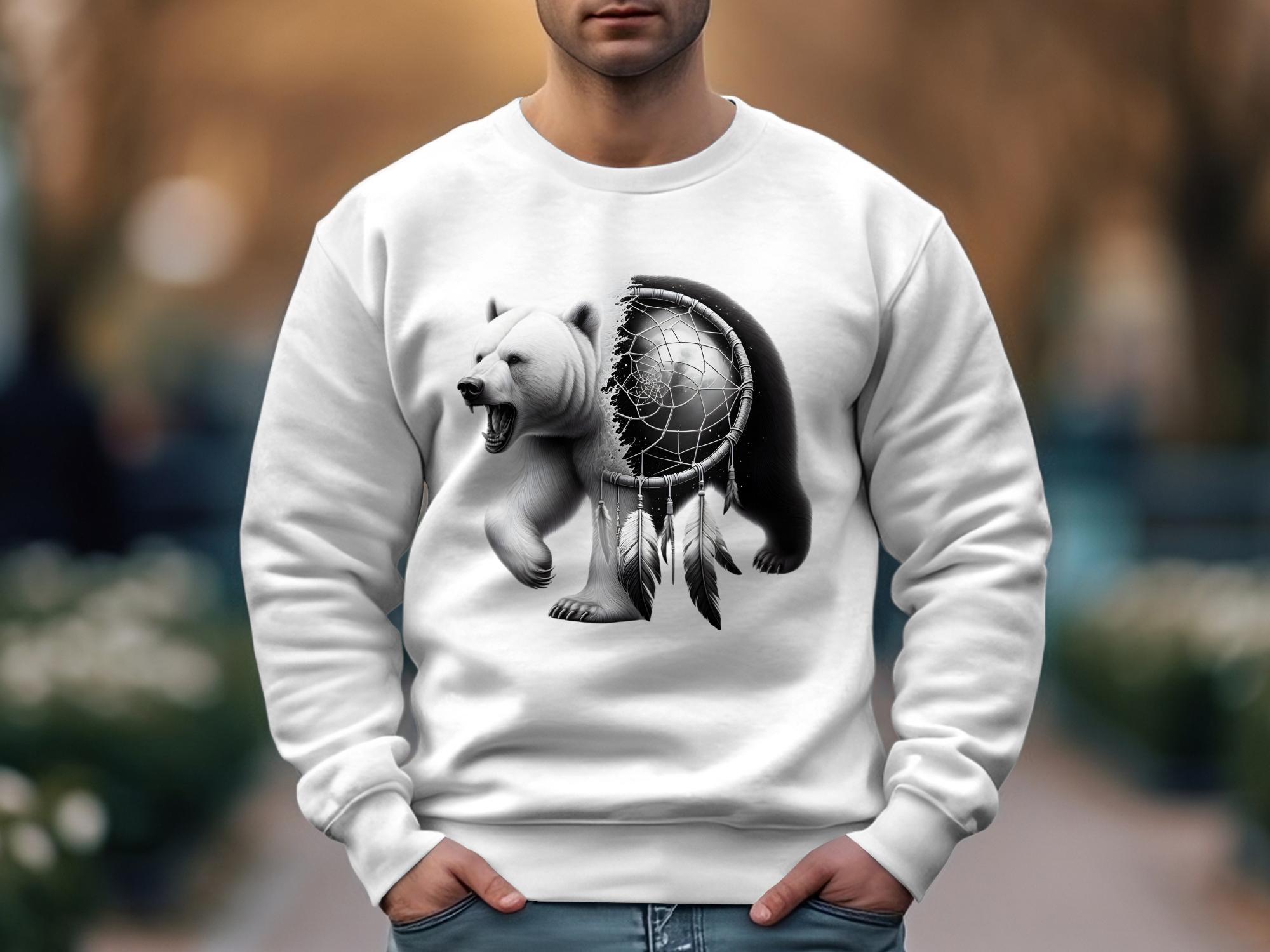 Dreamcatcher Bear - Coloured Gildan Sweatshirt Realistic Native American Talisman Unisex Mythology Tee Graphic Design