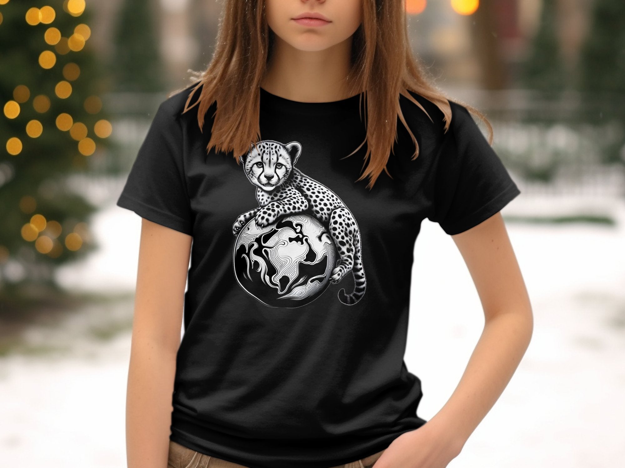 Cheetah World - Coloured Gildan Kids T-Shirt Realistic Animal Talisman Unisex Cute Tee Graphic Design