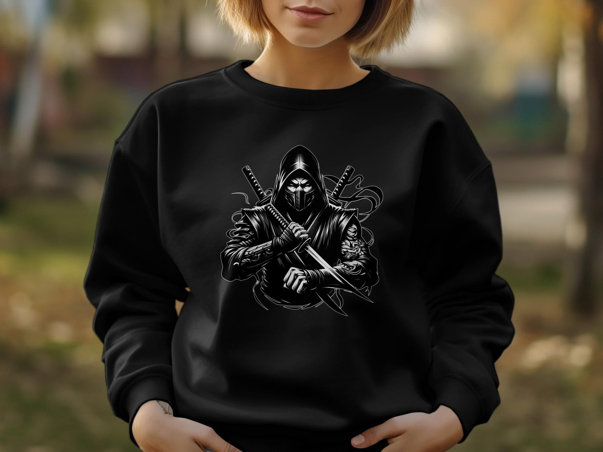 Samurai Ninja - Coloured Gildan Sweatshirt Japanese Talisman Unisex Cultural Symbolic Graphic Design