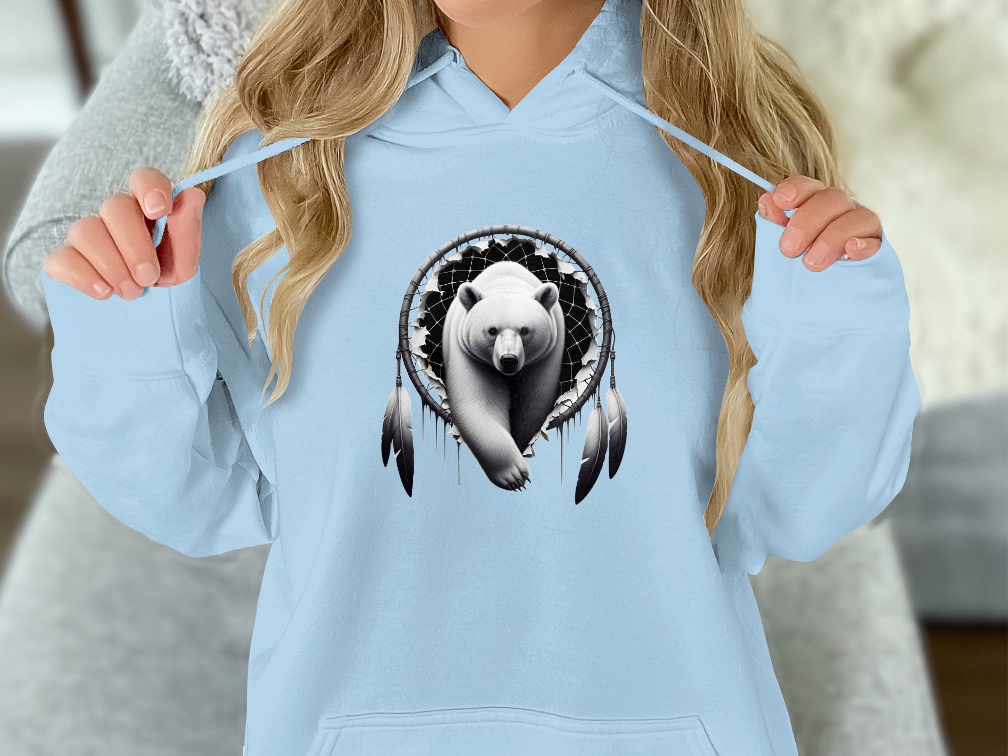 Dreamcatcher Bear - Coloured Gildan Hoodie Realistic Native American Talisman Unisex Mythology Tee Graphic Design