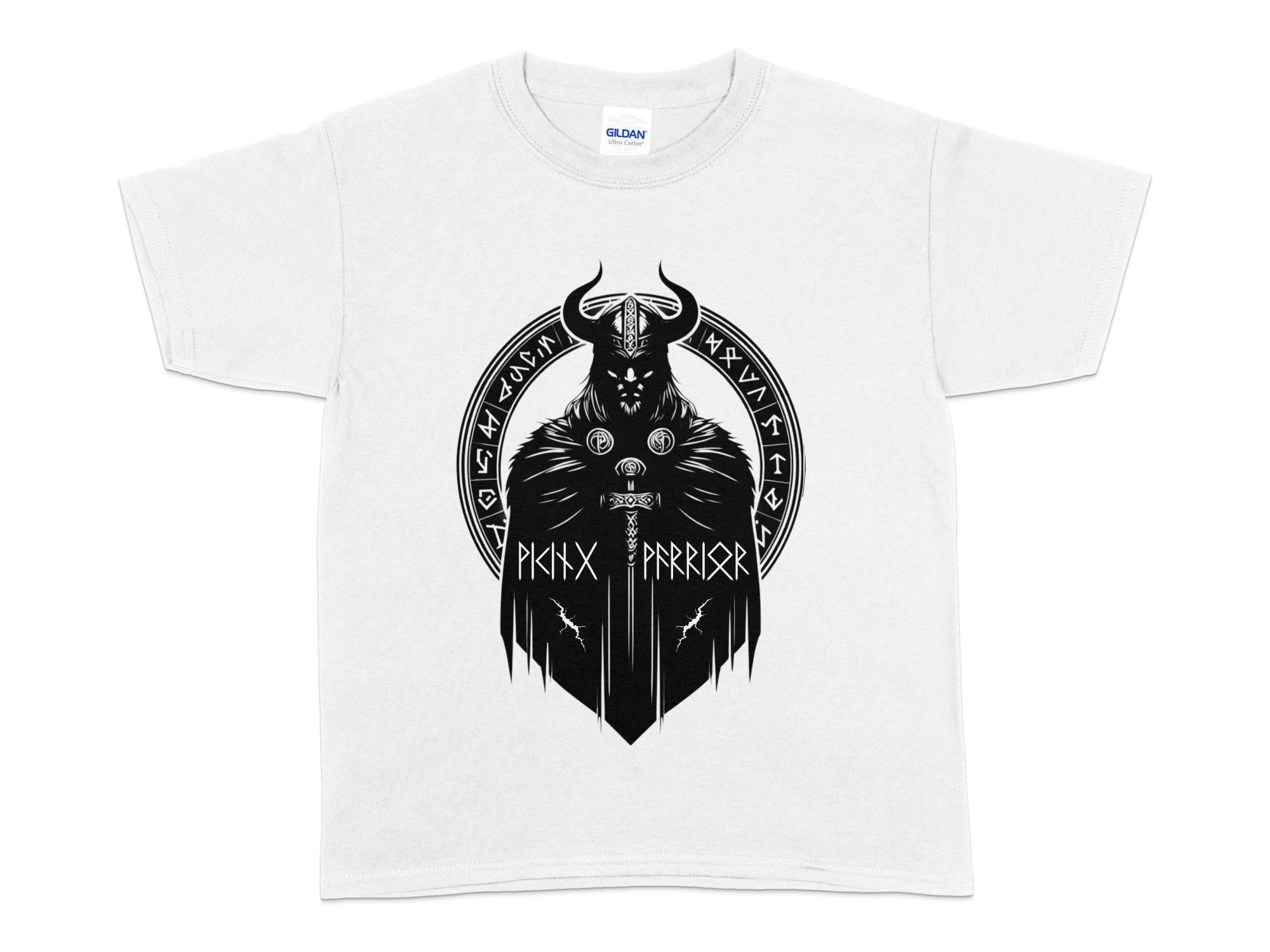 Viking Seer - Coloured Gildan Kids T Shirt Norse Talisman Unisex Valhalla Tee