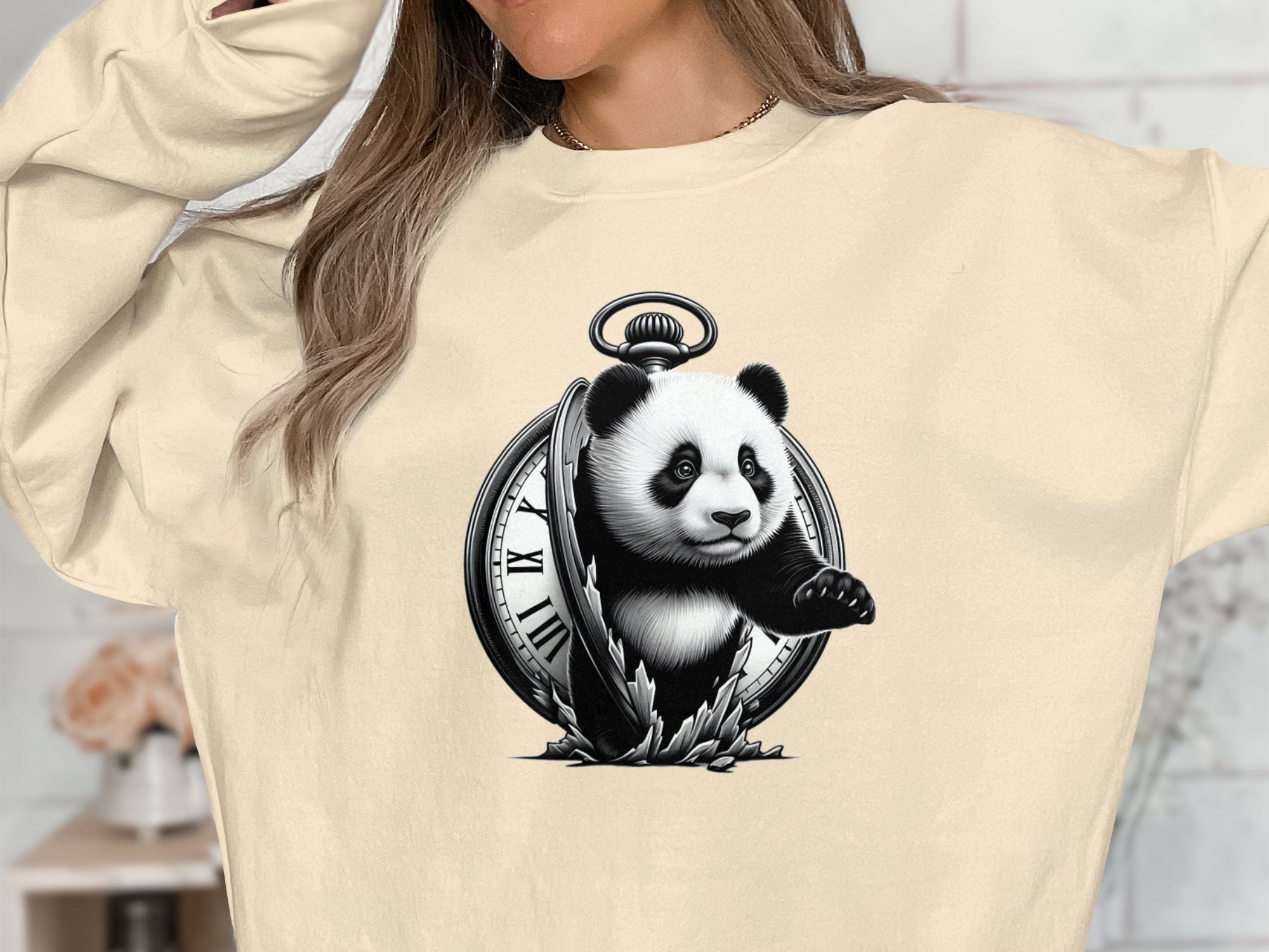 Panda - Coloured Gildan Sweatshirt Realistic Animal Talisman Unisex Cute Tee Graphic Design