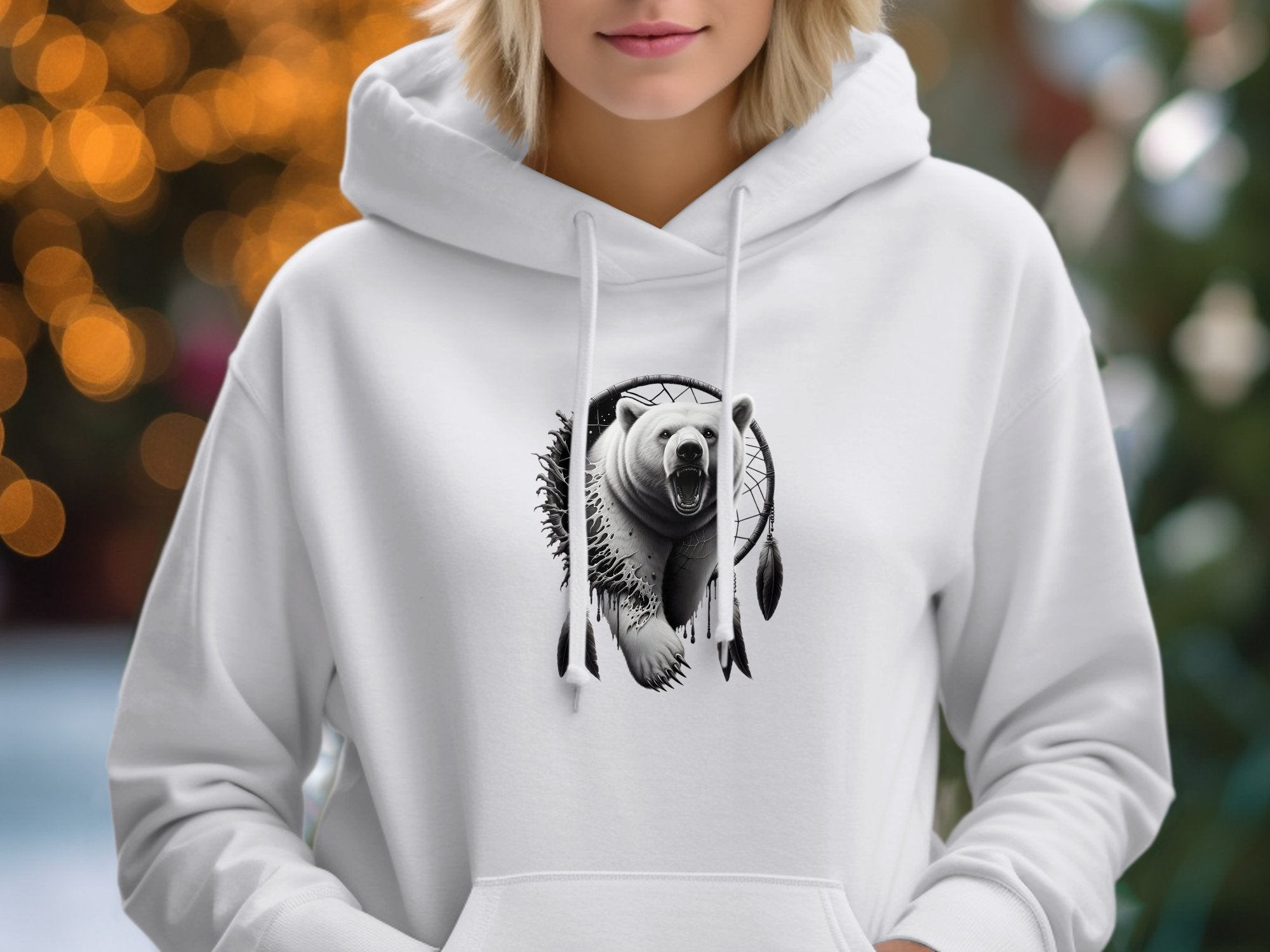 Dreamcatcher Bear - Coloured Gildan Hoodie Realistic Native American Talisman Unisex Mythology Tee Graphic Design