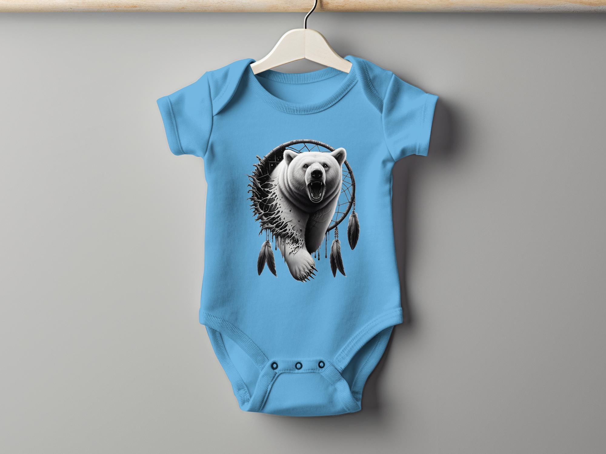 Dreamcatcher Bear - Coloured Toddler Bodysuit Realistic Native American Talisman Unisex Mythology Tee Graphic Design